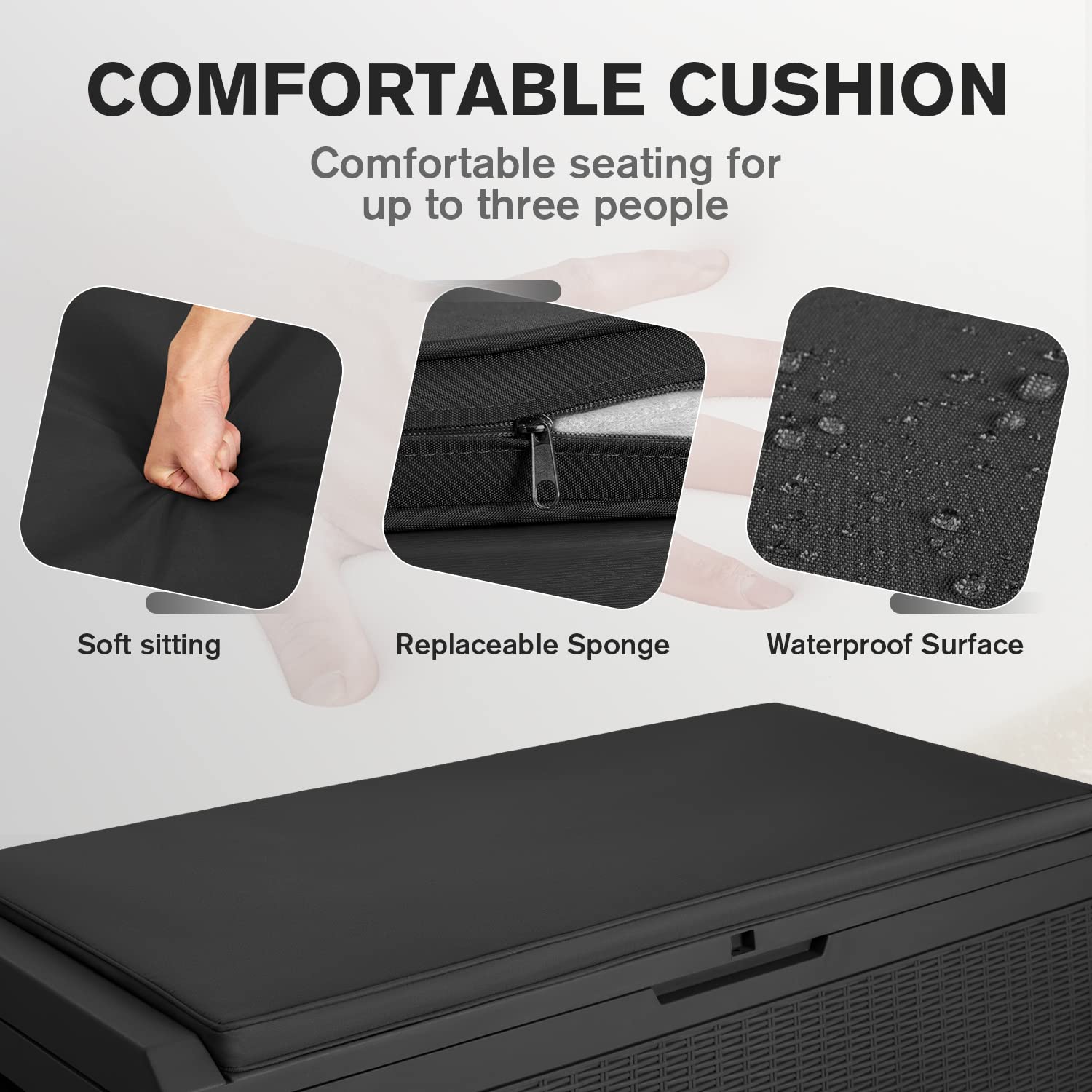 Snapklik.com : JUMMICO 100 Gallon Large Resin Deck Box Waterproof ...