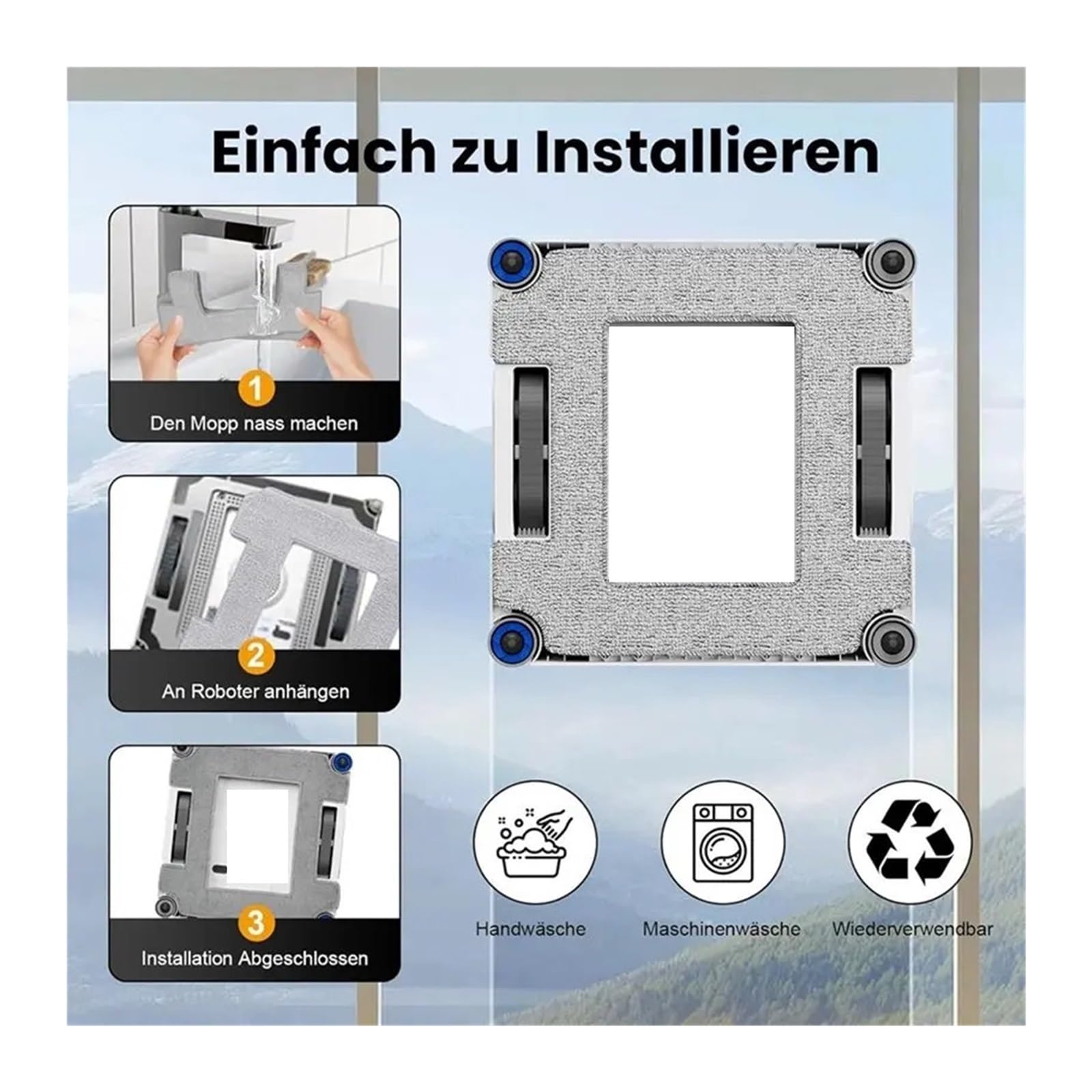 Paño De Mopa for Robot Limpiador De Ventanas, Compatible Con Ecovacs, Compatible Con Winbot, W2s Omni / W2S / Max, Almohadillas De Limpieza De Microfibra Lavables(20 pcs)