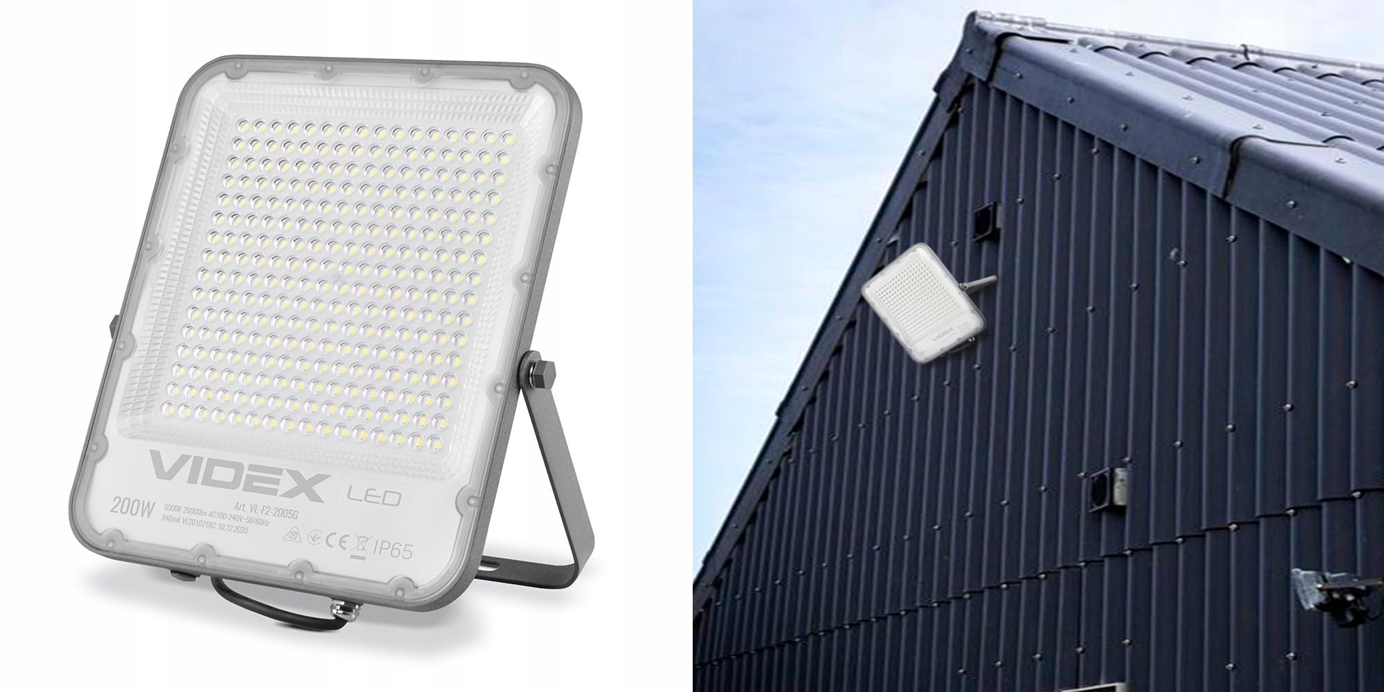 Halogen Naświetlacz LED szary LAMPA 200W 24000lm 5000K IP65 VIDEX neutralny