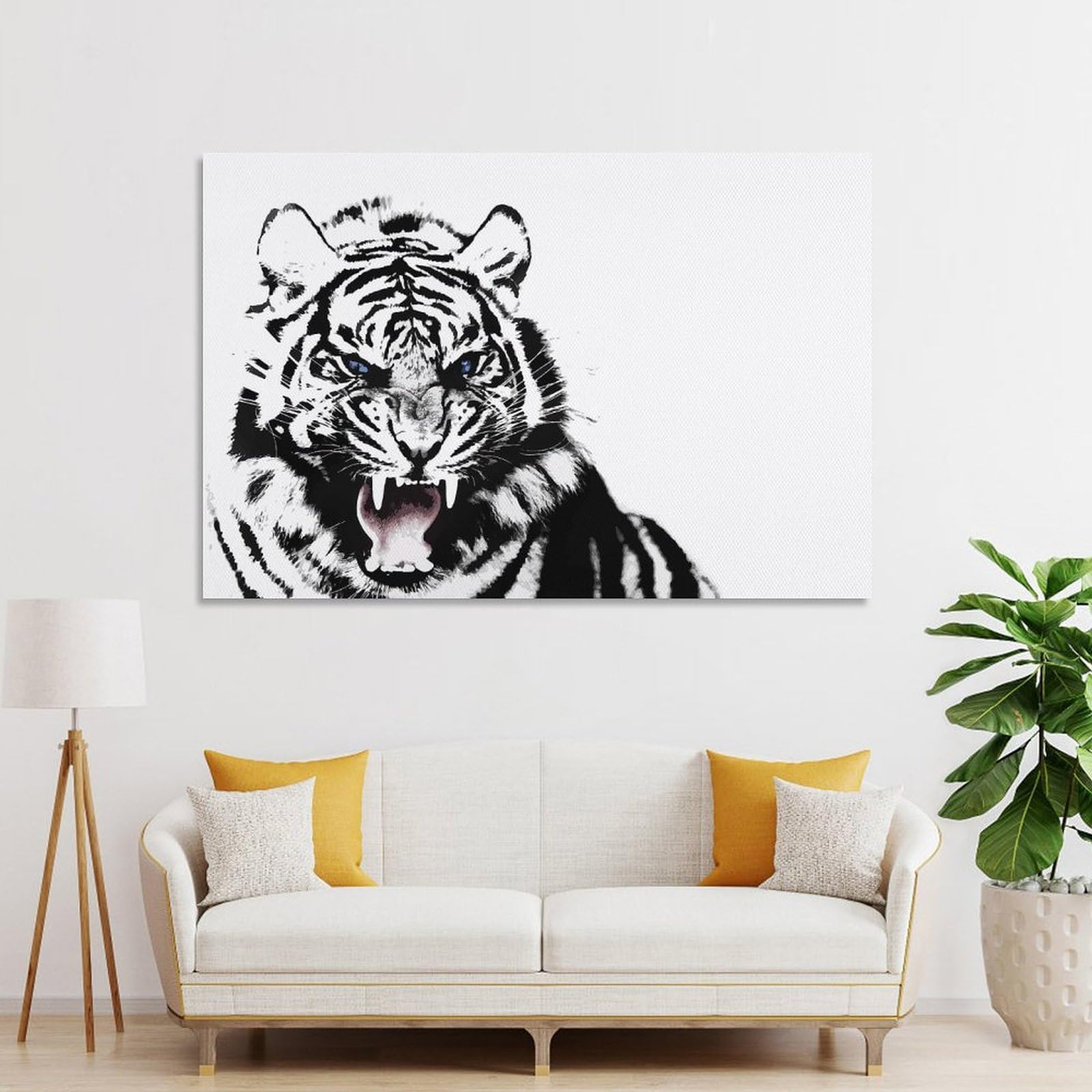 Junmoney The Tiger Canvas Wall Art, 24x36inch(60x90cm), for Wall Displays, Bedrooms Or Room Updates, Ideal for Building A Coordinated Art Wall