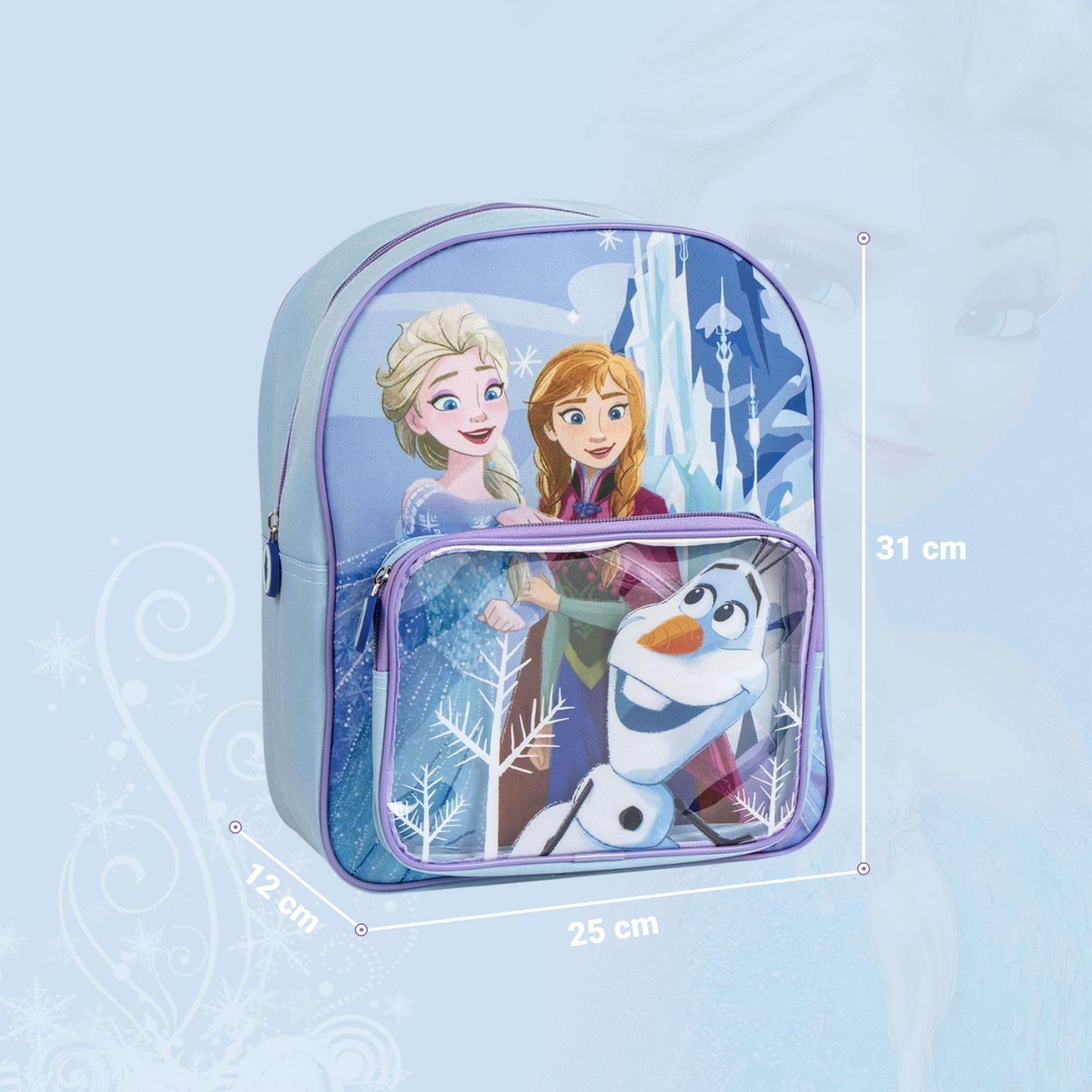 Mochila Frozen Elsa Anna y Olaf Original Disney con Diseño de Invierno y Personajes | Mochila Frozen Infantil Grande Preescolar Primaria Niñas Ligera y Resistente