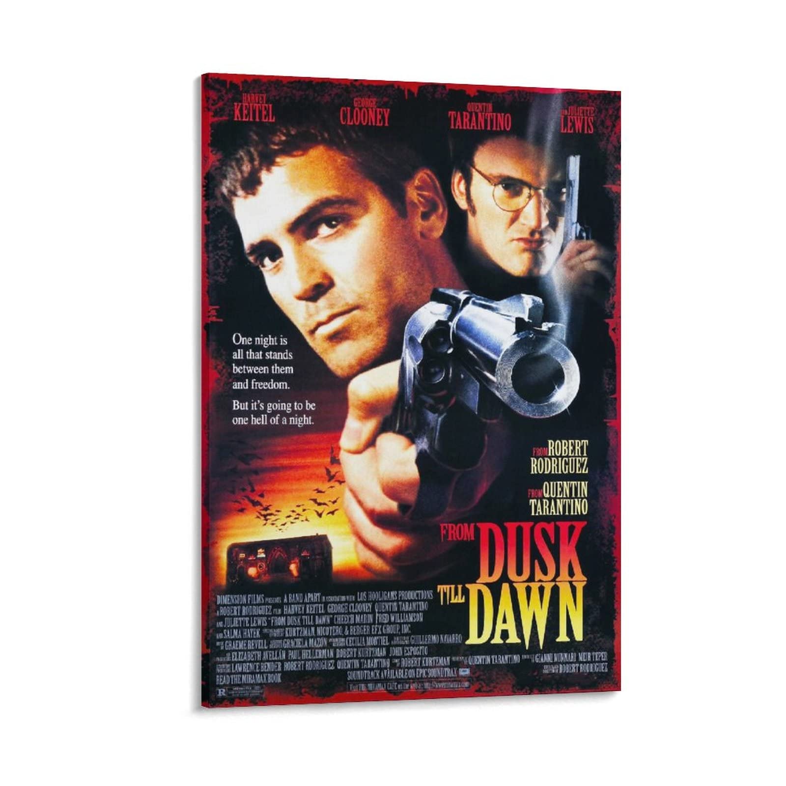 GUANGYING 1996 American Action Horror Film From Dusk Till Dawn Poster Wall Art Picture Painting Poster Canvas Print Posters Artworks Bedroom Living Room Decor 08x12inch(20x30cm)