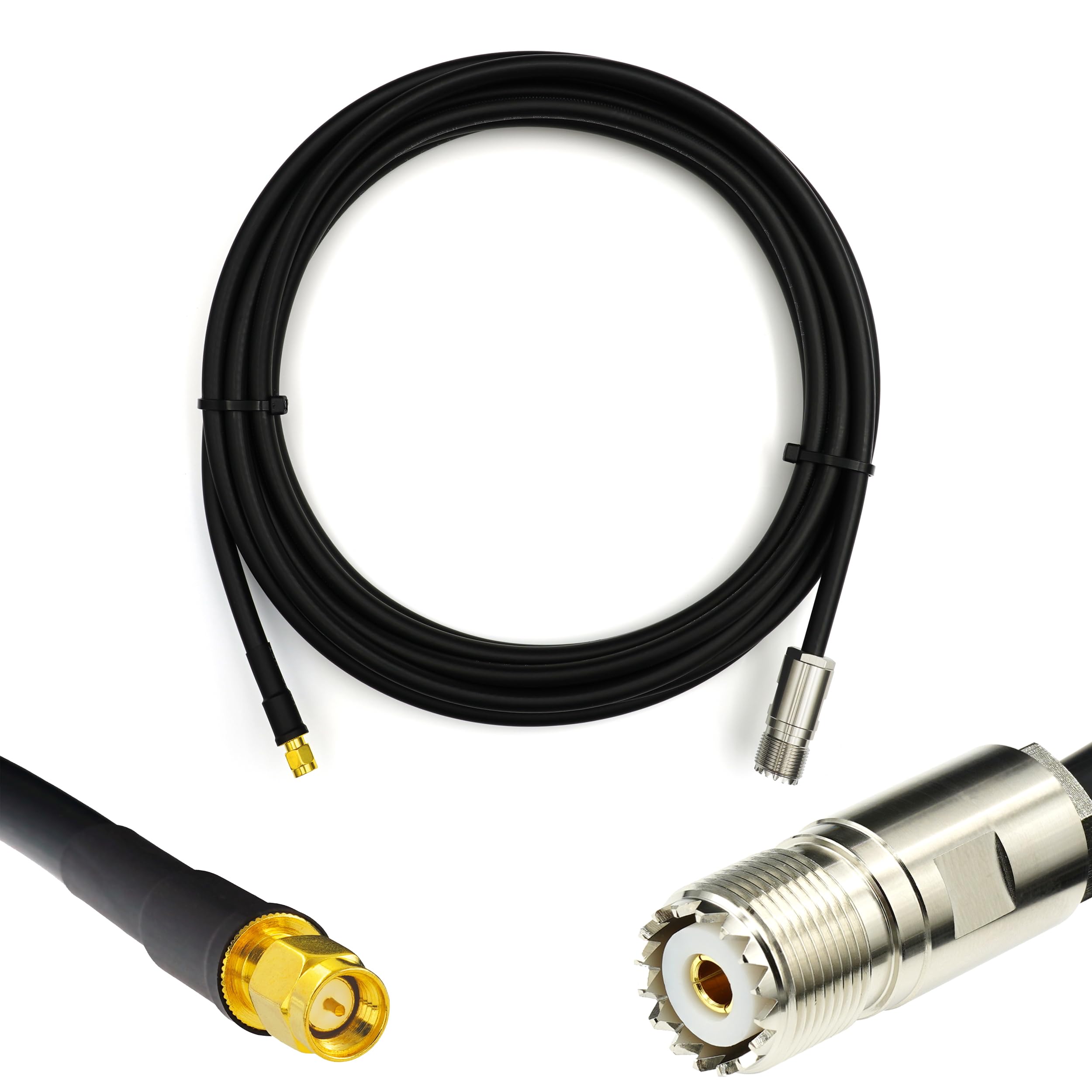 15m SMA mâle vers SO239 UHF Câble coaxial — Résistant aux intempéries — SMA à SO-239 câble volant — rallonge HAM cable antenne CB Radio Analyseur Tosmetre Marine RF VHF cibi Radio Amateur
