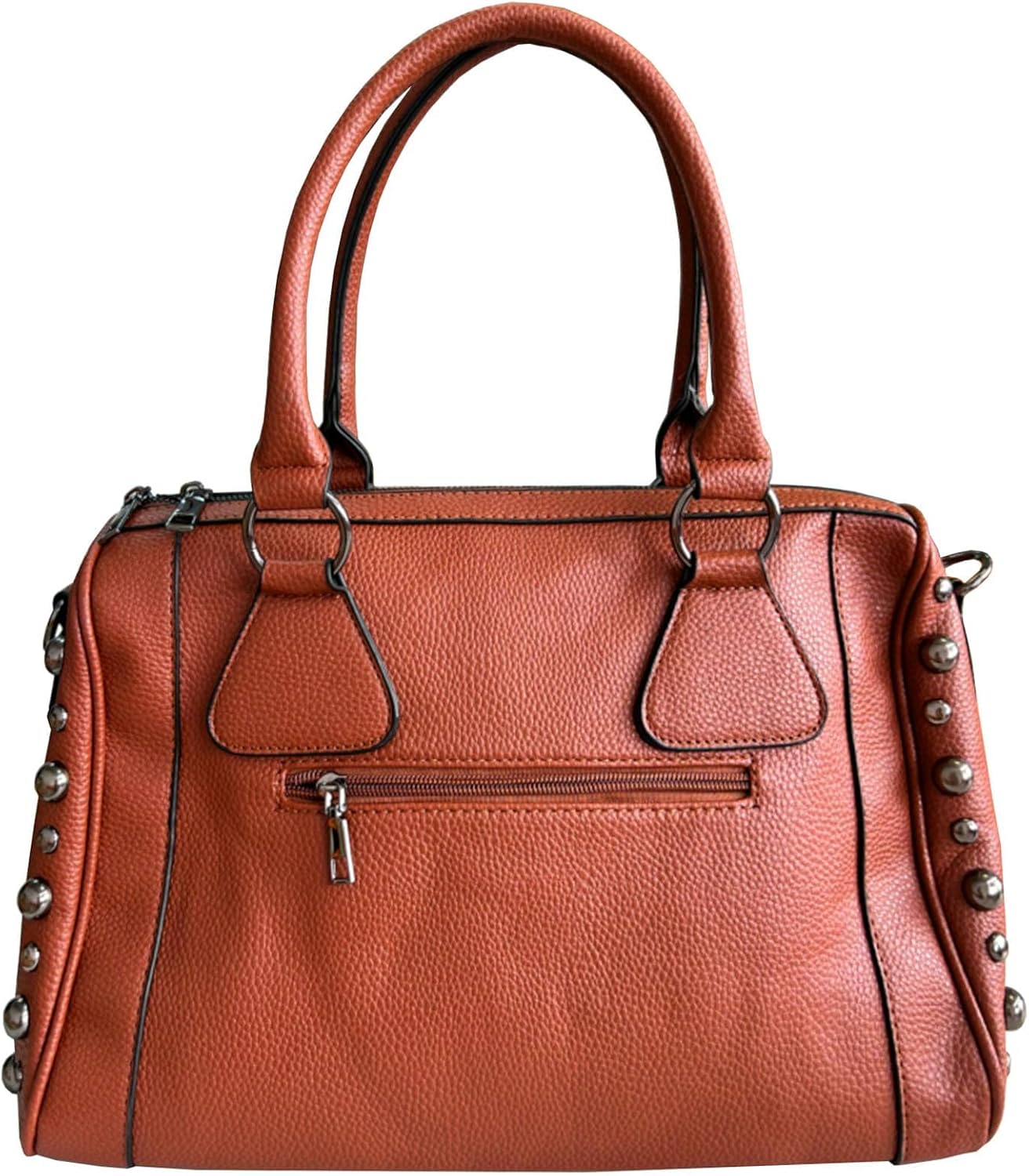 Women Fashion Rivet Handbag Purse Luminous Canvas Punk Tote with Shoulder Strap Crossbody Bag Large Capacity