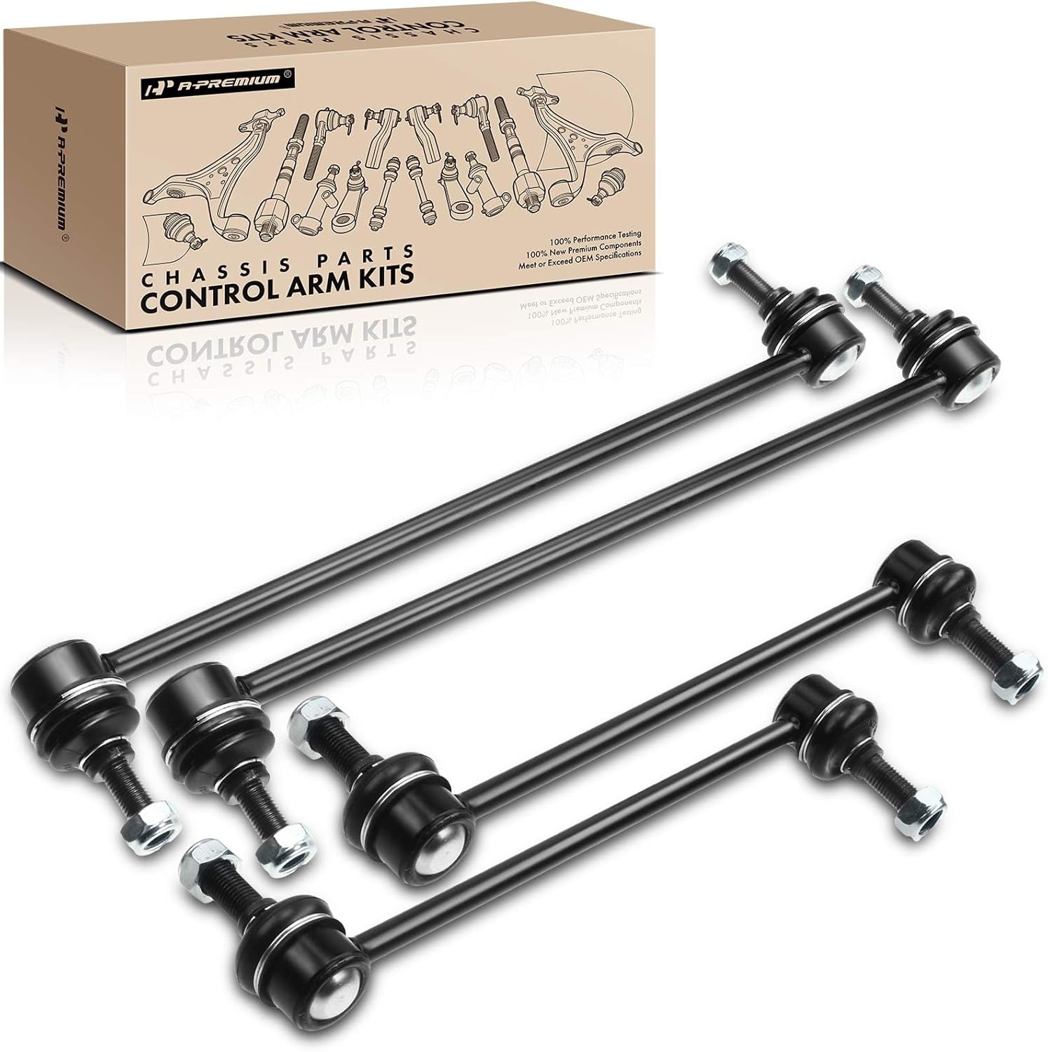 A-Premium Set of 4, Front & Rear Sway Bar Links Kit Stabilizer Bar Links Compatible with Land Rover LR2 2008-2014