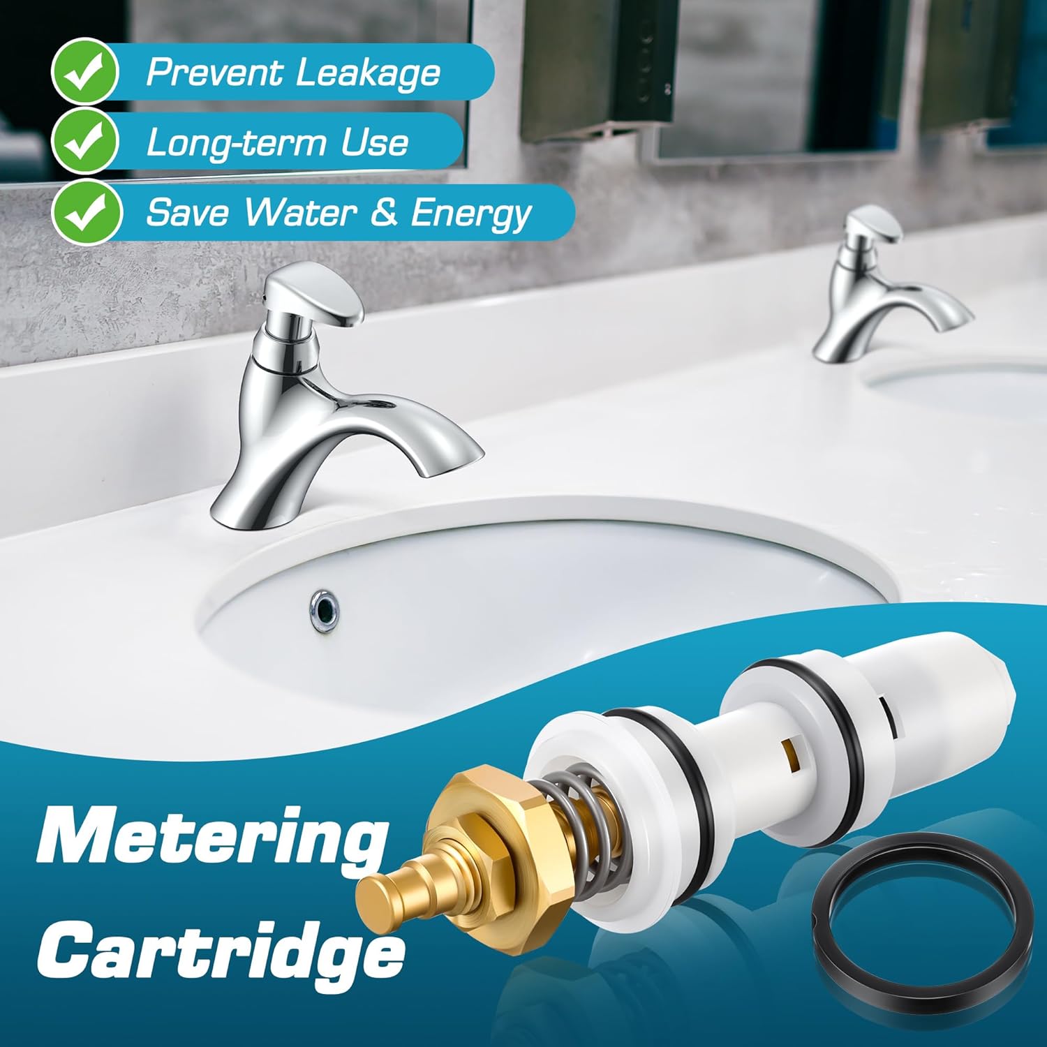 Enhon Metering Valve Compatible with RP72773, Compatible with Delta 86T & 87T Series Slow Close Bathroom Faucet, Valve assembly Metering Cartridge Replacement(4 Pack)