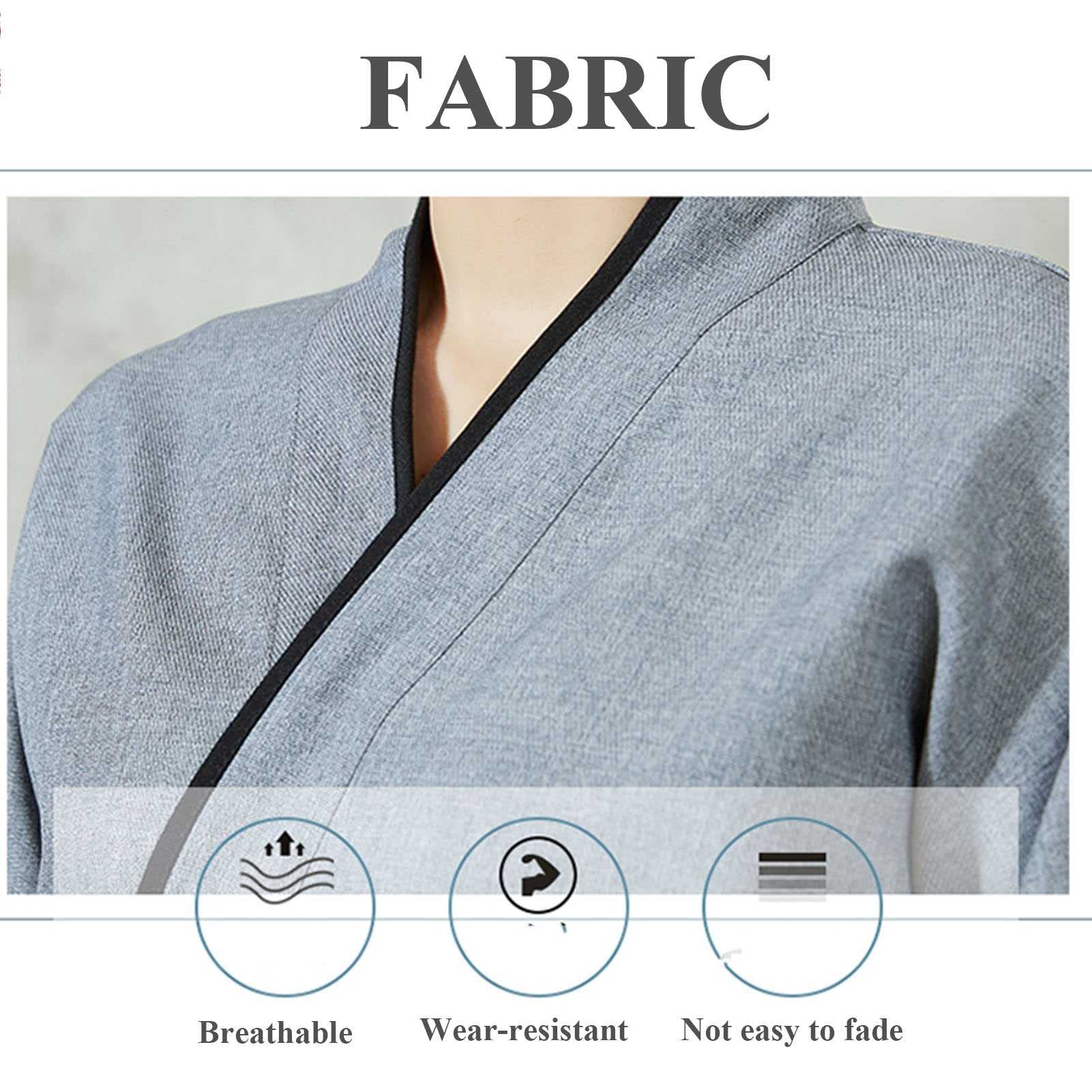 Chaqueta de Chef/Cocinero, Unisex Kimono Restaurante Ropa de Trabajo de Cocina, Repelente de Suciedad
