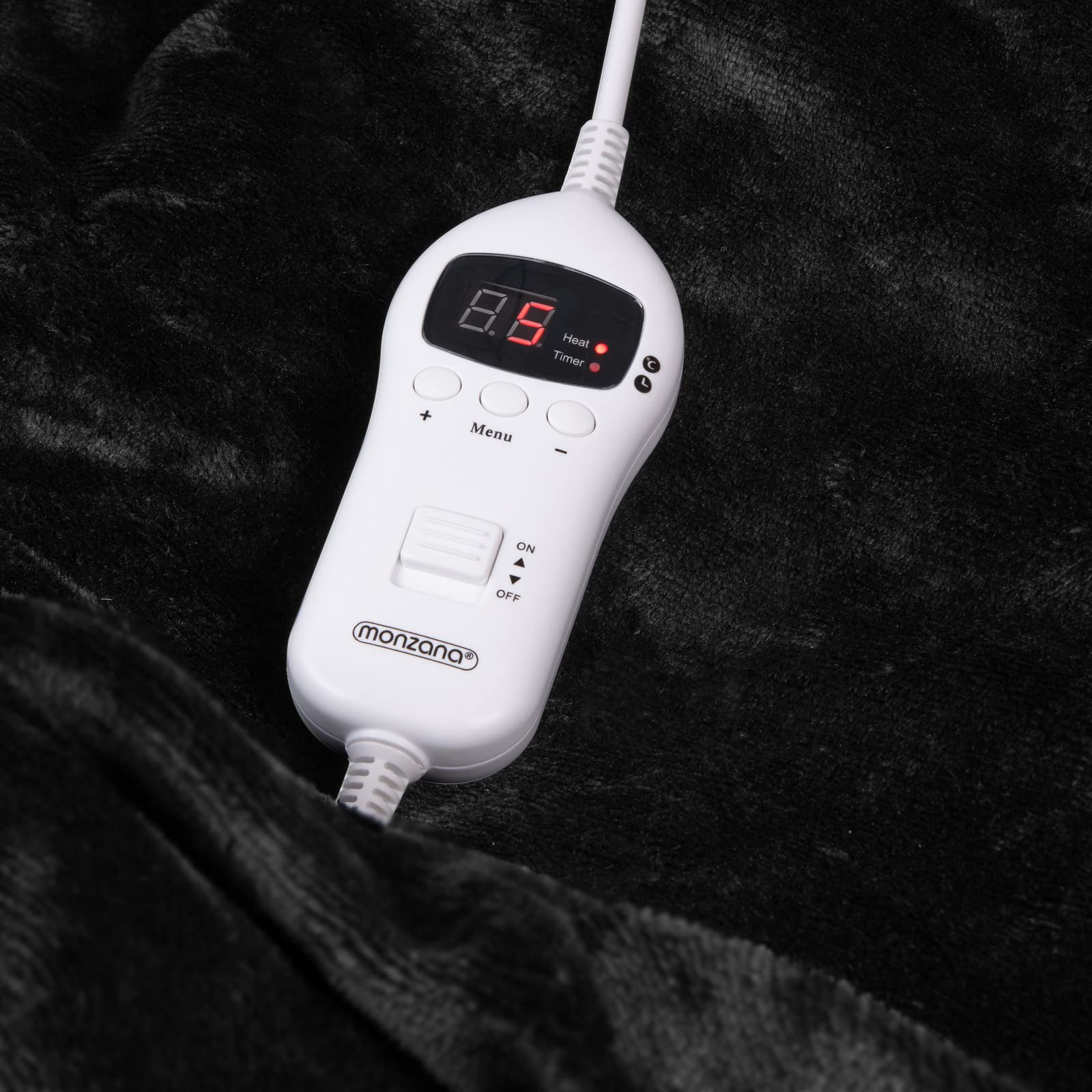 Monzana Coperta Elettrica Riscaldante 180x130cm 10 Livelli Calore Timer Spegnimento Automatico Sottocoperta Letto