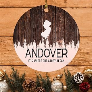 Andover Ornament Andover NJ Ornaments New Jersey - It's Where Our Story Began - Vintage Christmas Ornament Gift Round 3"