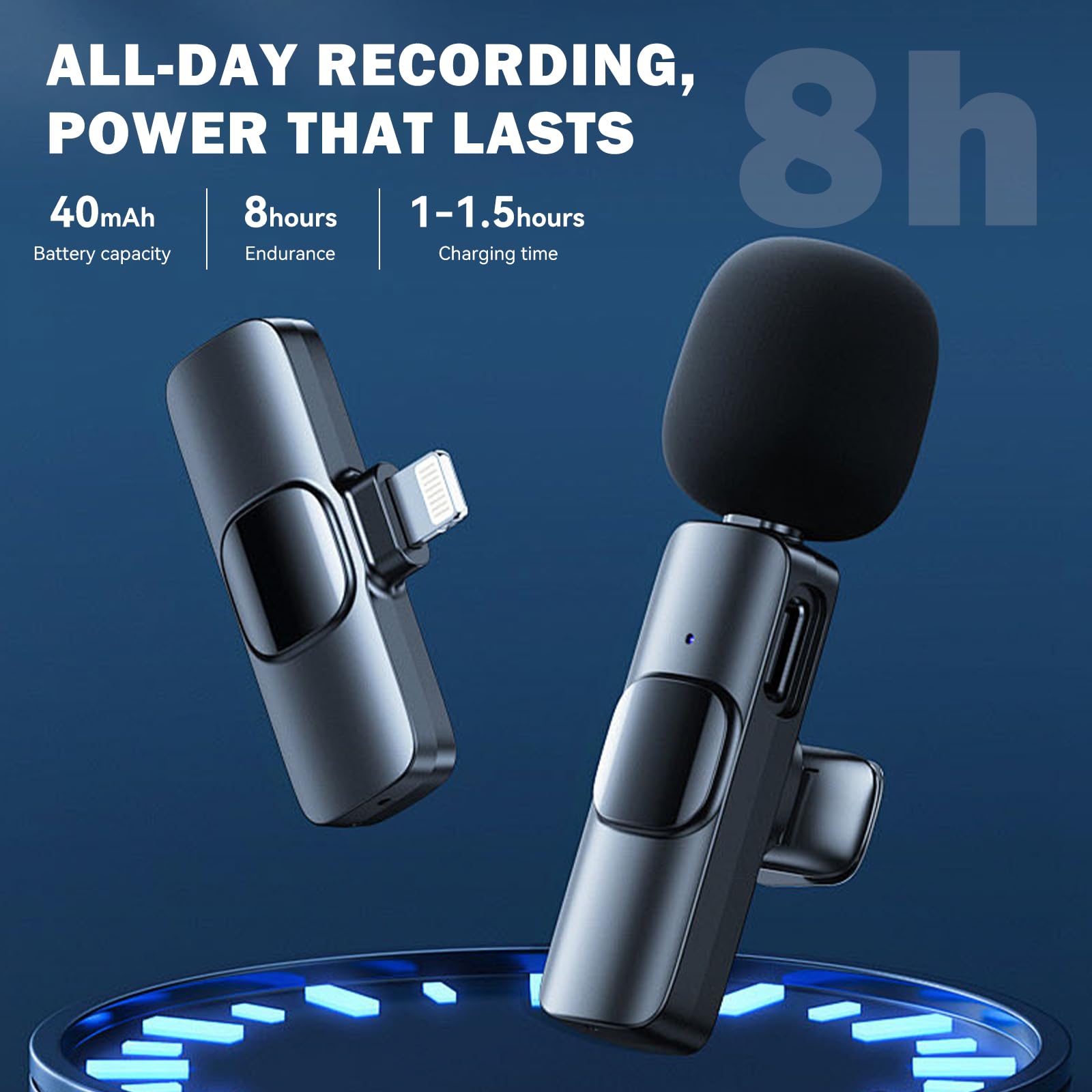 Lavalier Microphone for Phone Android 2 Mini Lapel Microphones for Video Recording Clip on Dual Mics with Noise Reduction for Vlog Interview Plug and Play - Image 4