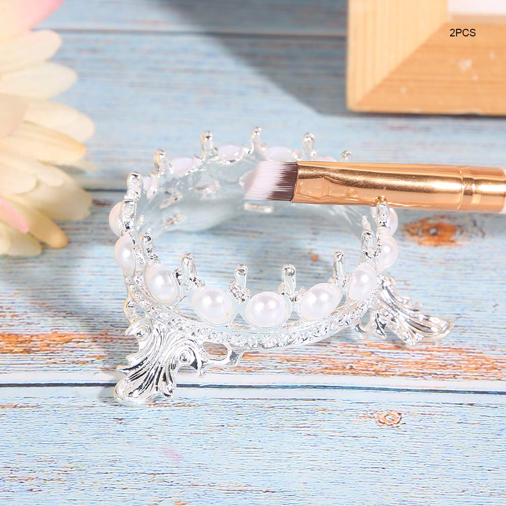 Nail Art Stifthalter – Vergoldete Krone Mit Strass, Edelstahl, Für Nagelstudio & Zuhause