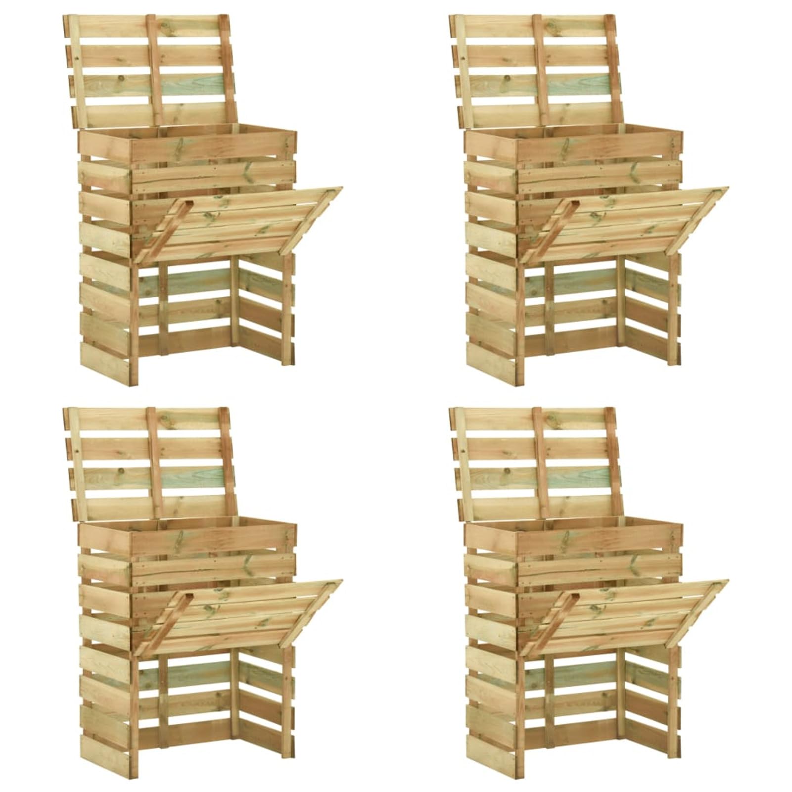 ZEYUAN Compostador Listones 4 uds Madera Pino impregnada 80x50x100 cm, Compostadora Organica Jardin, Vermicompostador, Composteras Huerto, Compostera Domestica