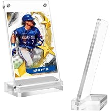 Boloyo Acrylic Card Display Stand, Clear Magnetic Trading Card Display Frame Holder Easel Base Protector for Displaying Sport Card, Stamp, Specimen, Dried Flower, Collection