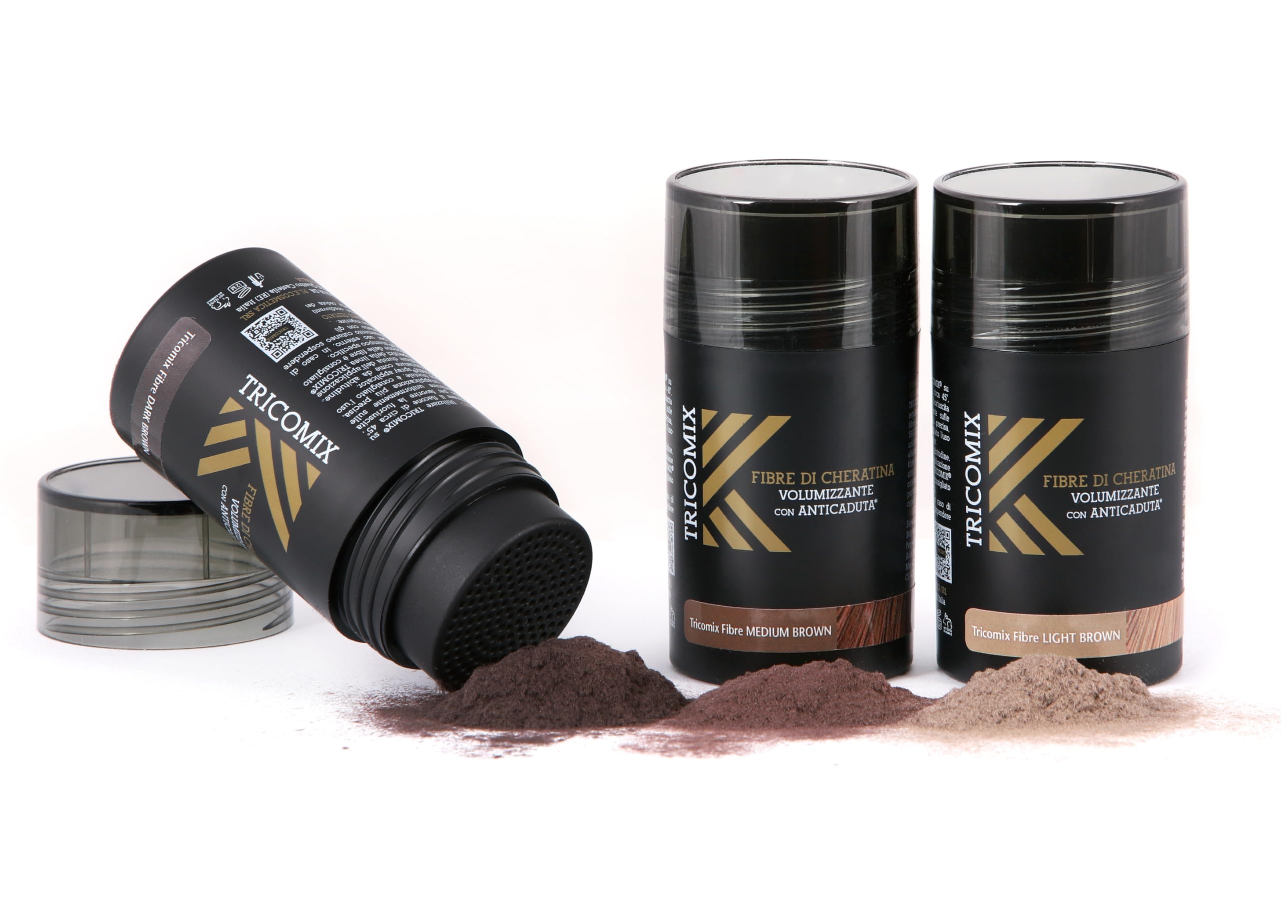 Fibre di Cheratina per Capelli 12g – Fibre Ispessenti per Capelli Diradati – Effetto Infoltimento Naturale – MEDIUM BROWN (Castano medio)