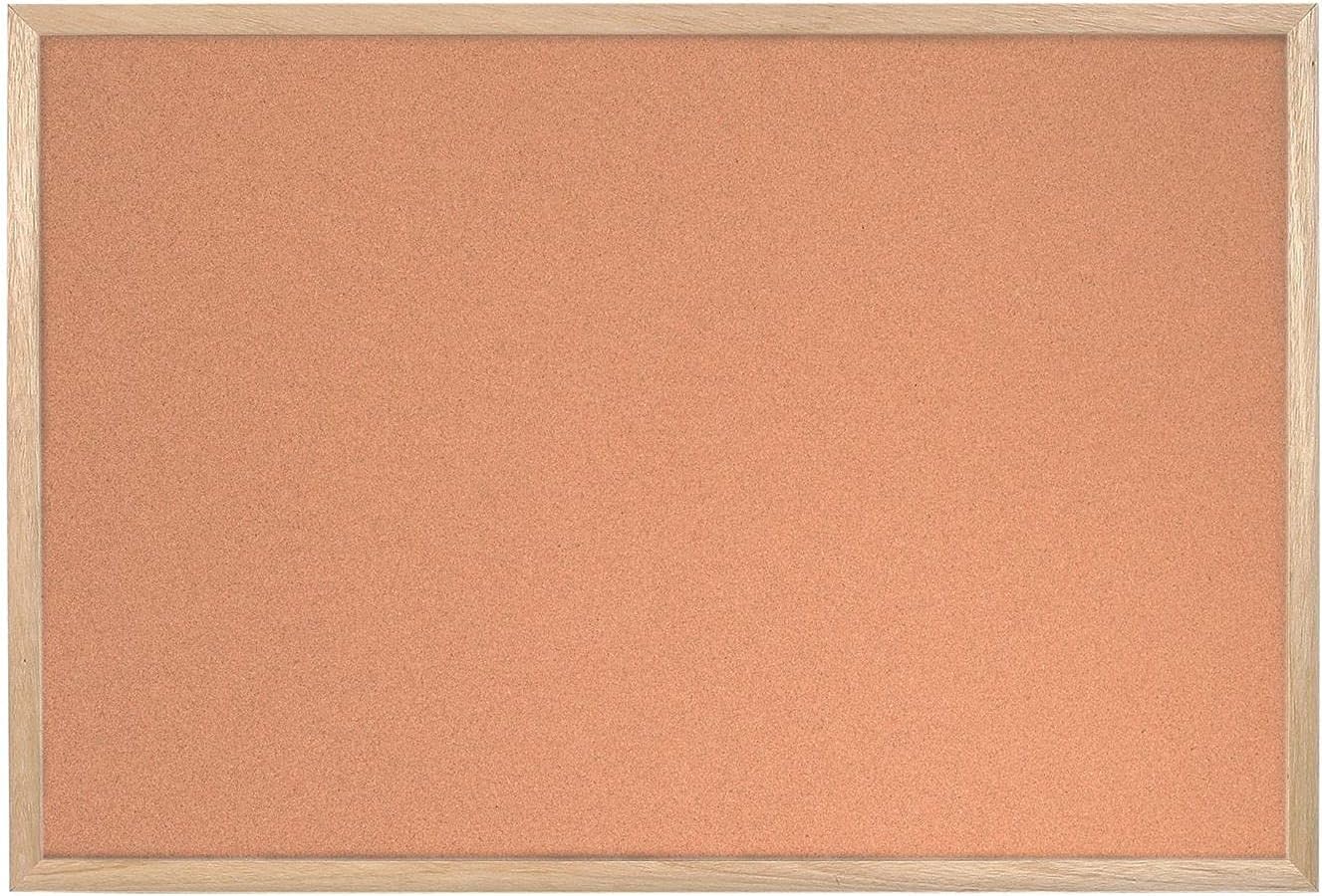 MasterVision Cork Push Pin Bulletin Board, 12" x 18", Pine Wood Frame, Wall Mount Kit Included (MC180012010)