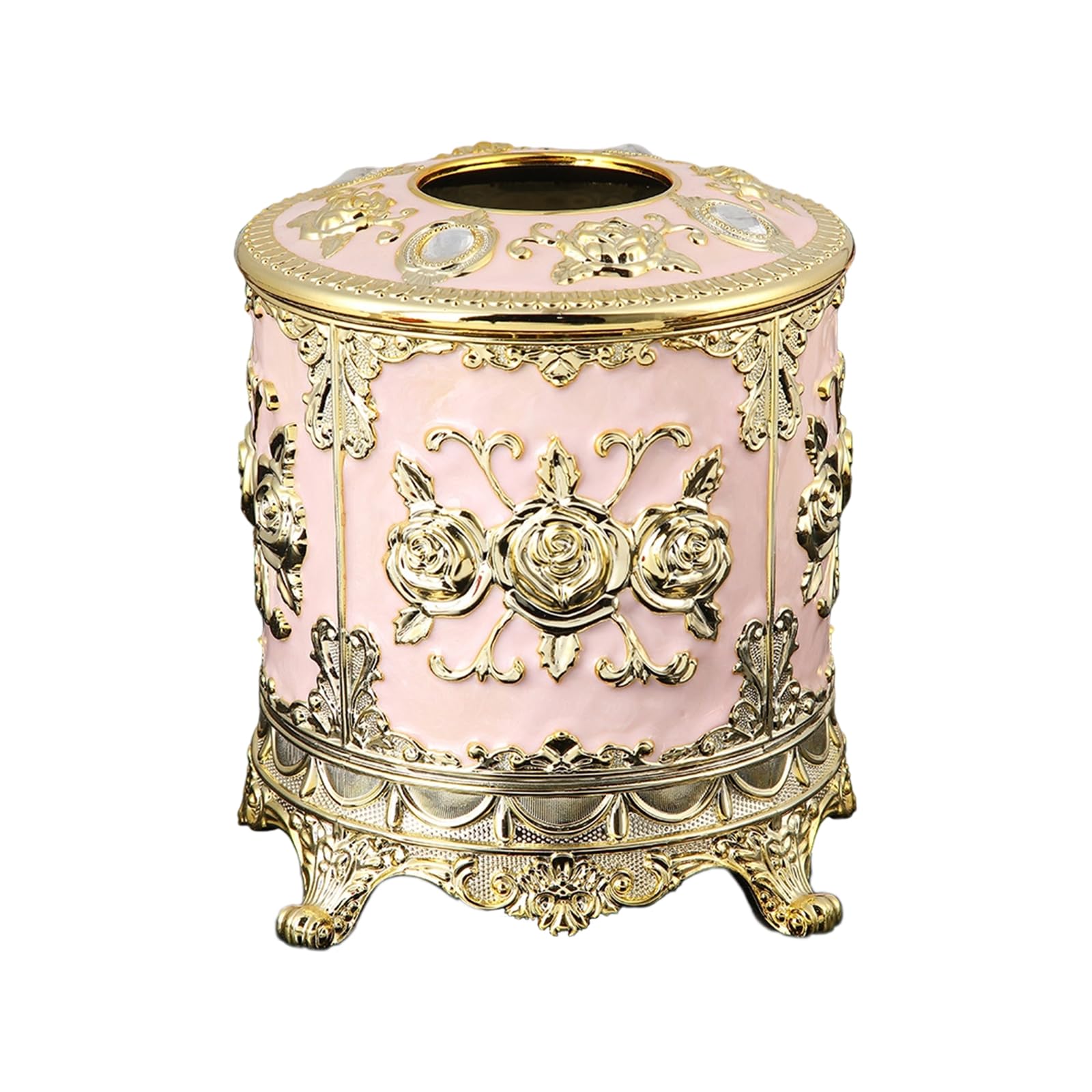 Xjdzineq Floral Enameled Coated Tissue Dispenser Organiser for Home Decoration and Storage Antique Styles Metal Tissue Organiser
