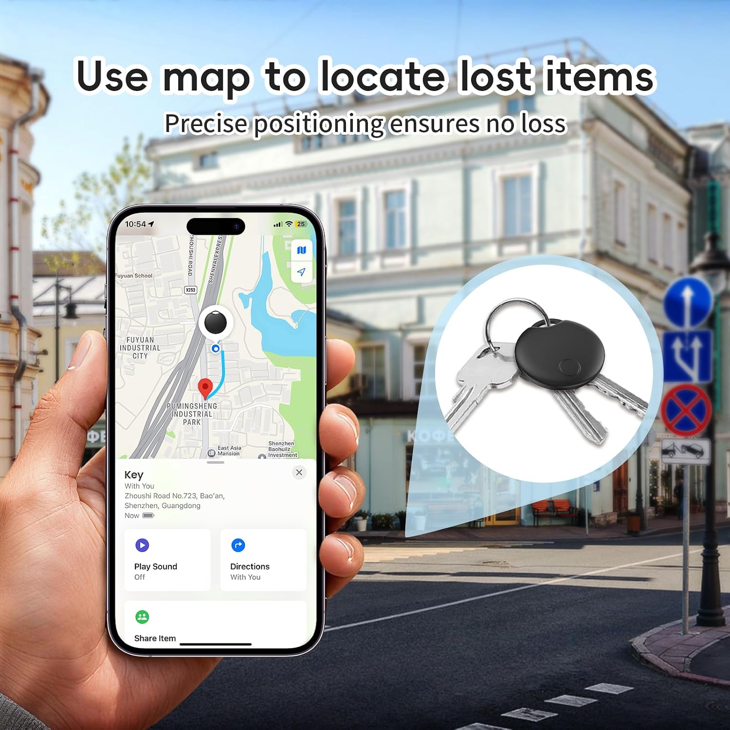 RSH Air Tracker Tag 4 Pack Luggage Tracker Smart Tag Works with Apple Find My, Bluetooth Key Finder Locator for Bags,Wallet Tracker,Item Finder Tag Locate or Tracking for Keys(iOS only)