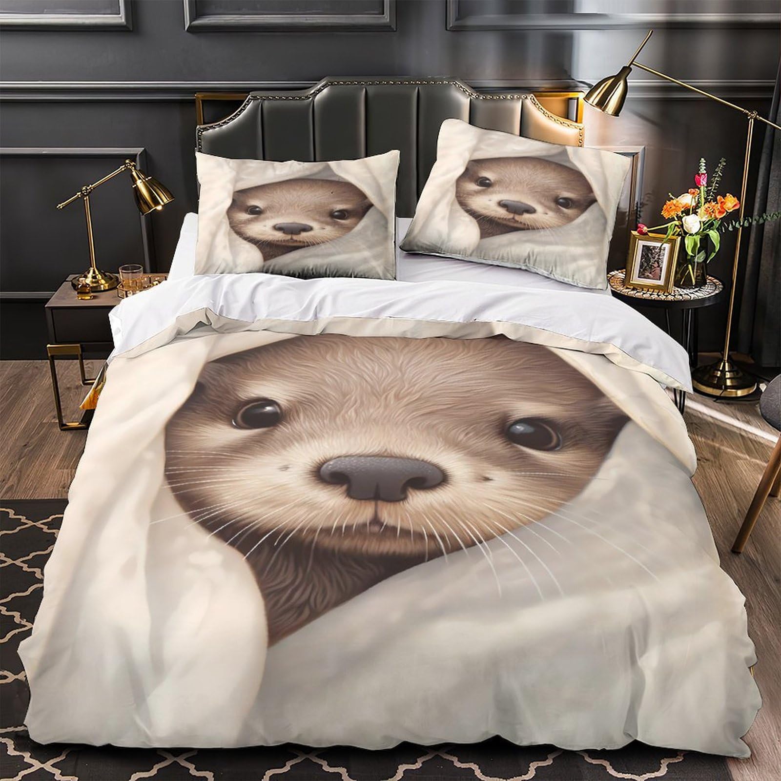 Housse de couette loutre 135x200cm pour créer un cocon de douceur dans la chambre d'enfant