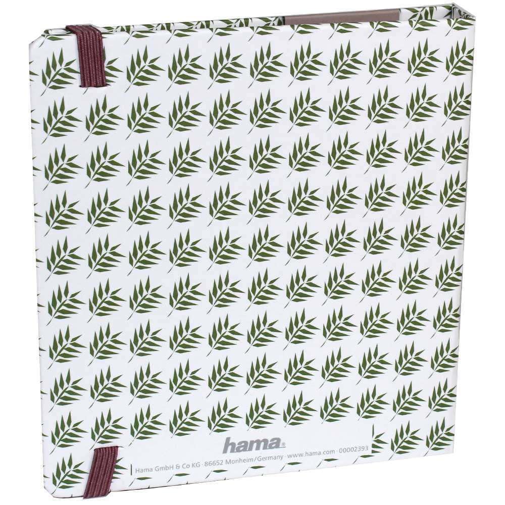 Hama Kompaktowy album do zdjęć błyskawicznych oraz wizytówek "Fern" (na wsuwki, z gumką, koperta do przechowywania, maks. 28 zdjęć 8,9x10,8 cm, wymiary albumu 11,7x12,7 cm) zielony/biały