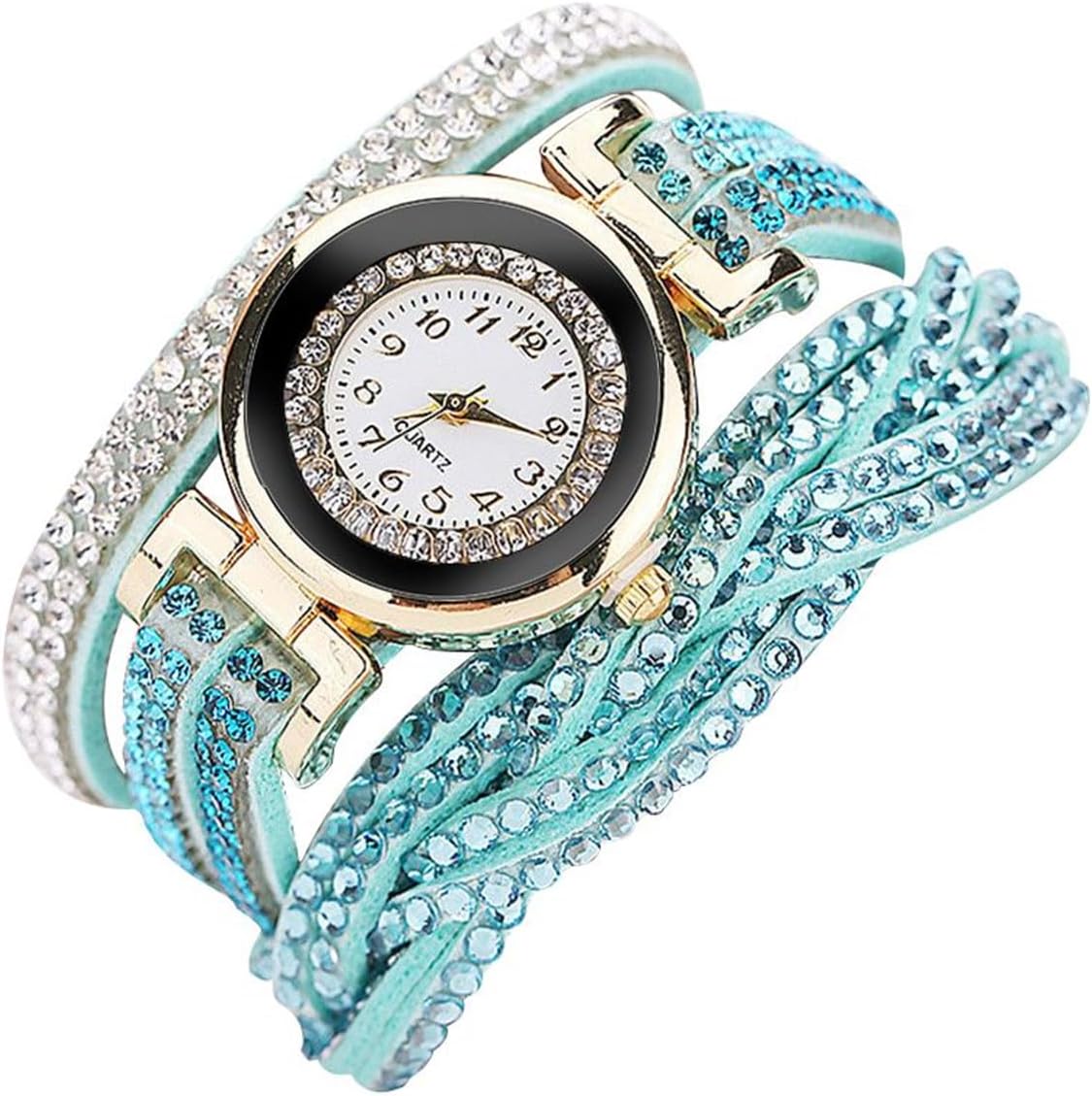 CdyBox Women Ladies Wholesale 6 Pack Diamond Watch Set Lot Leather Wrap Around Bracelet Analog Quartz Dress Wrist Watches - Image 7