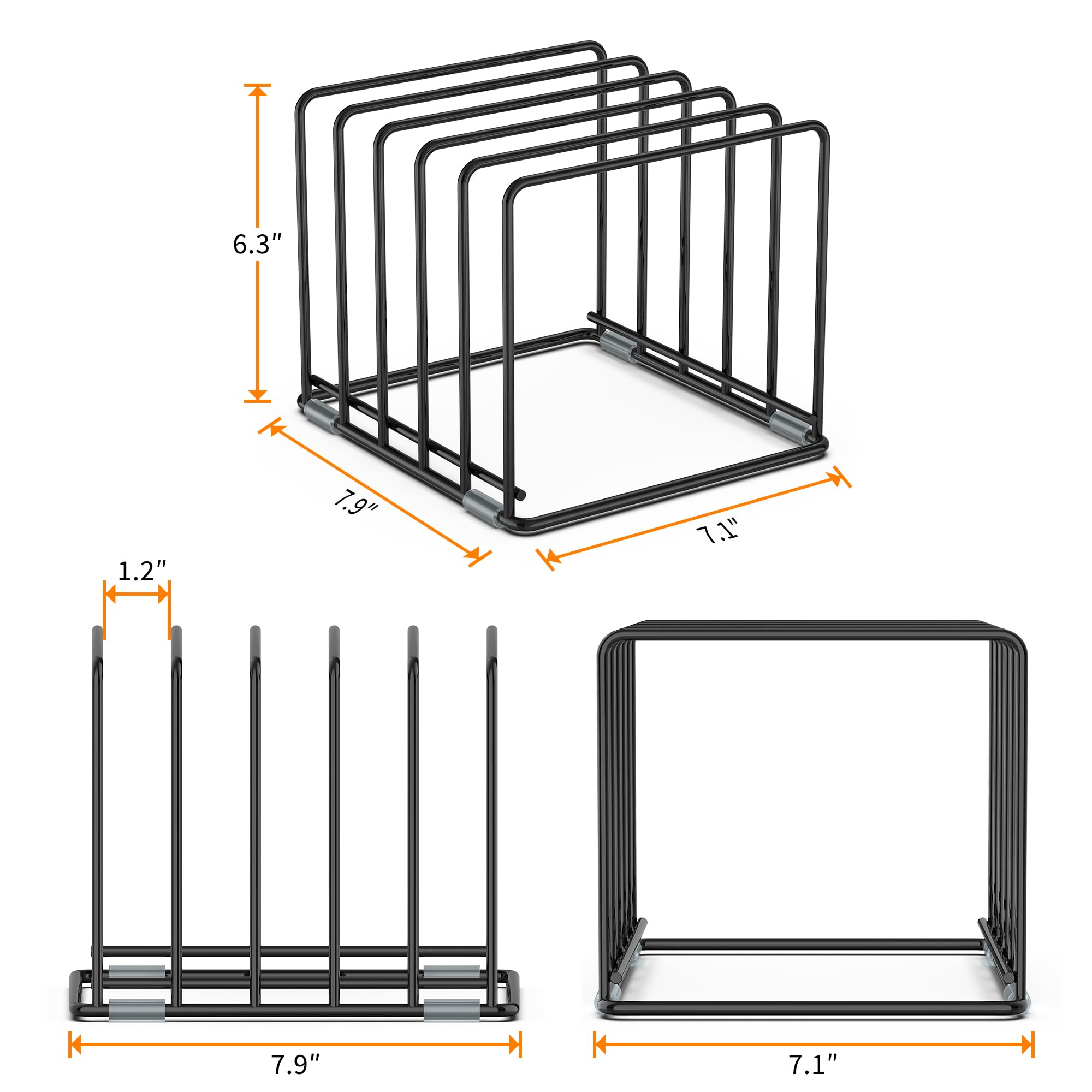 Schneidebrett-Organizer, Küchenschrank-Organizer | Unterteiltes Gestell mit 5 Schlitzen für Backbleche – Keksblech-Organizer, Backblech-Halter, 2 Stück, groß