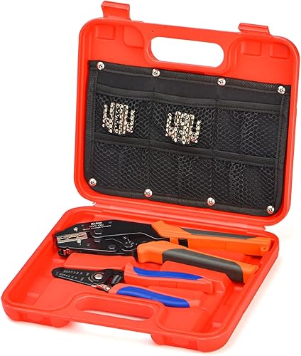 iCrimp Kit de herramientas de crimpado de cambio rápido para conector de nailon aislado AWG22-10, terminales termorretráctiles, barril abierto,
