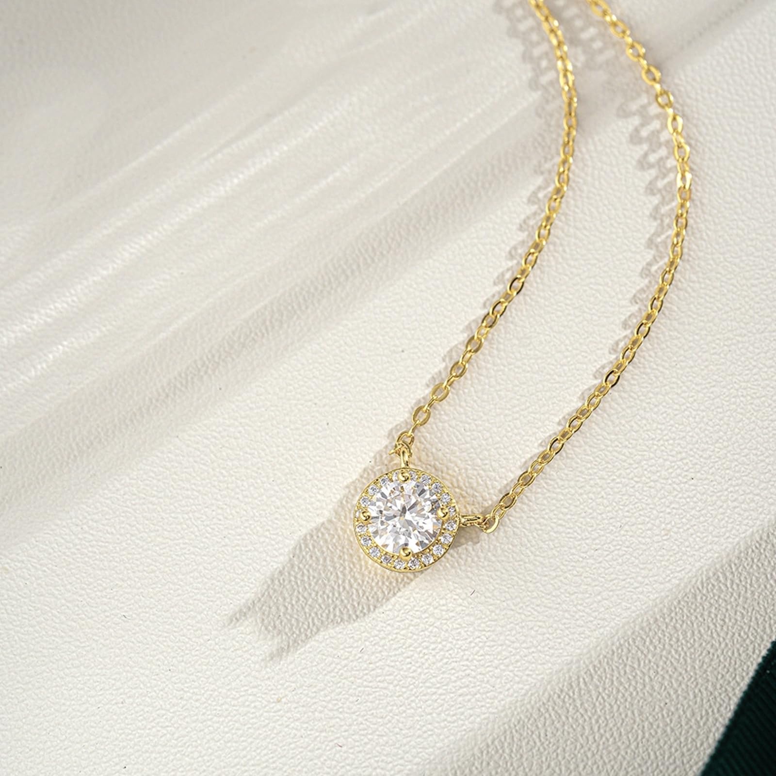 Collar de cadena para mujer, no se deslustra, collar femenino para mujer, moissanita