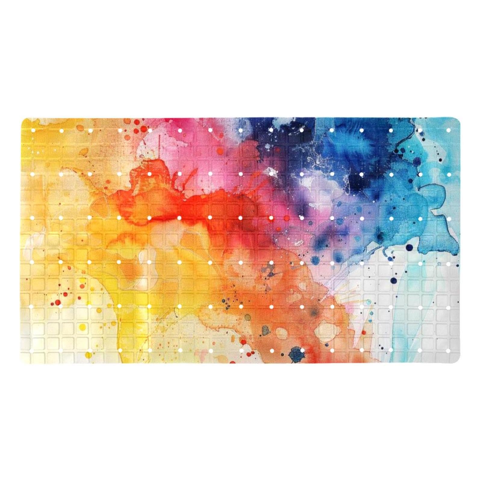 Tapete de baño antideslizante abstracto colorido para dar vida y confort a su rutina