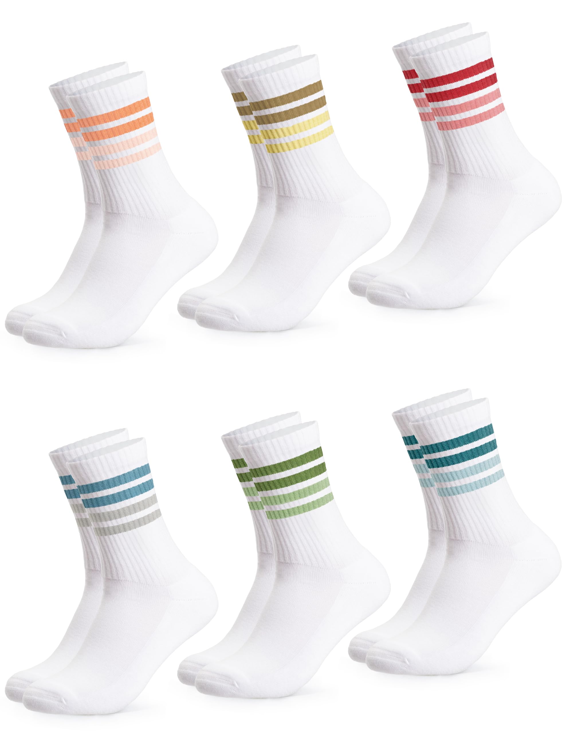 Occulto Damen Retro Tennissocken 80% Baumwolle 6er Pack (Modell: Steffi)