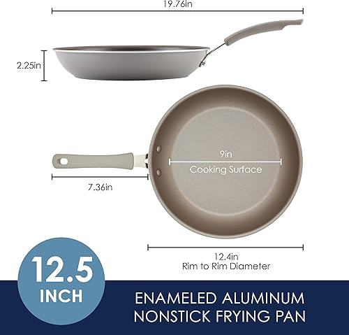 Miniatura 5 de Rachael Ray Cook + Create - Sartén antiadherente, 12.5 pulgadas, color gris