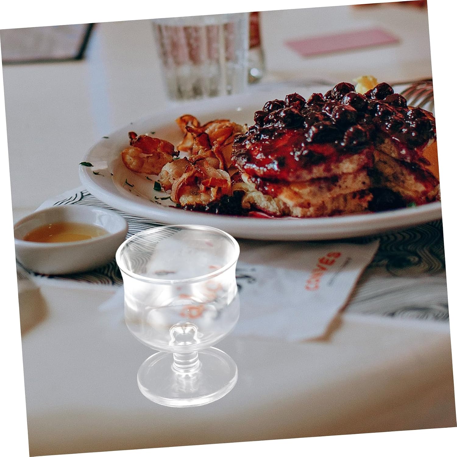 Short Footed Glass Cup Elegant Drinkware 230ml Reusable Glass