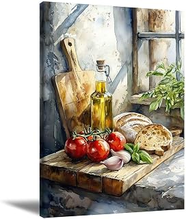 Prettroomart Rustic Farmhouse Wall Art,Vintage Country Kitchen Wall Decor Picture,A Kitchen Scene Poster Full of Life Atmosphere for Living Room Bedroom Bathroom Decoration 16x24 inch Unframed