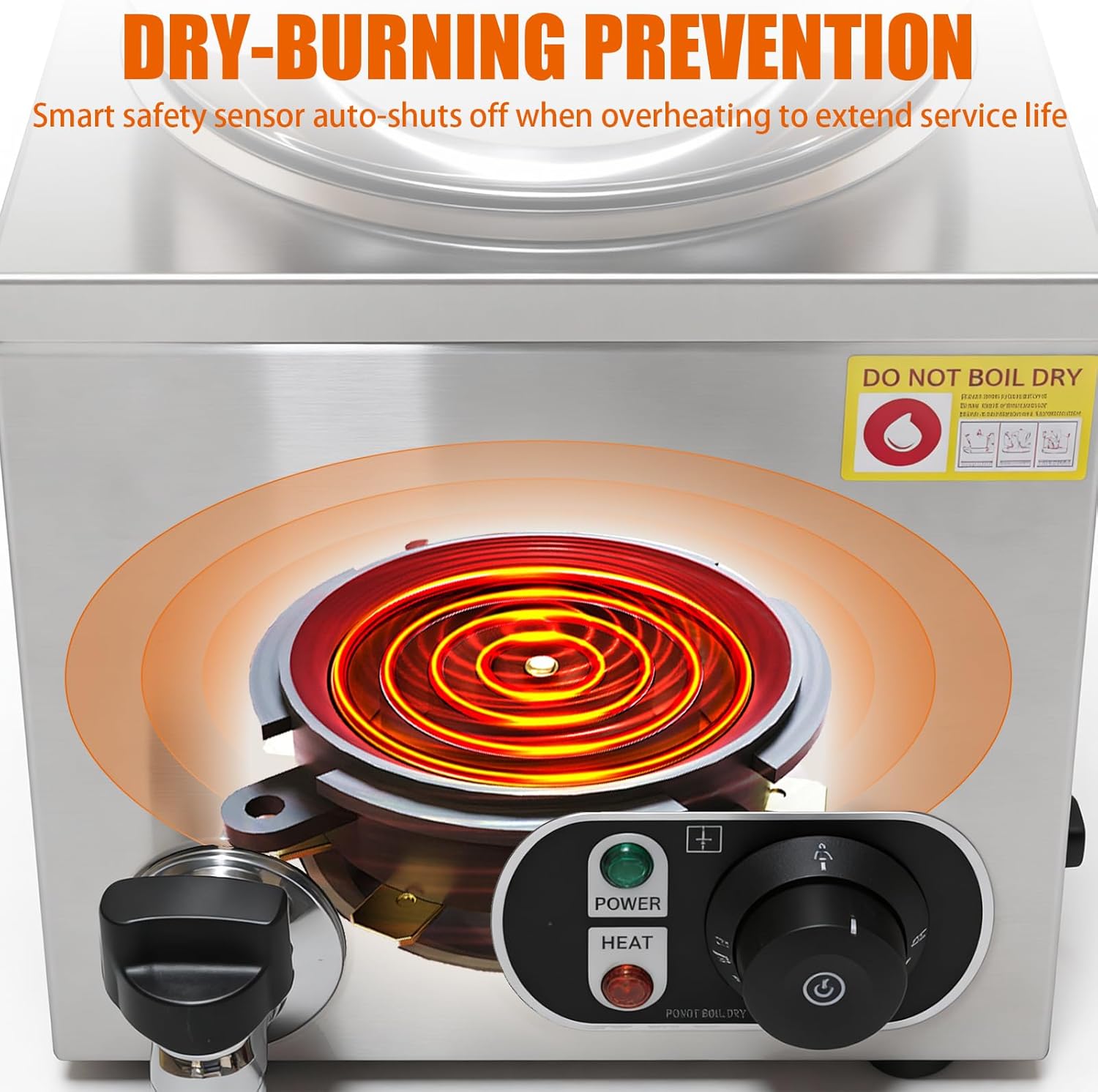 7.4 Qt Stainless Steel Cheese & Sauce Warmer with Temperature Control – Commercial Water Bath Food Heater for Cheese, Chocolate, Sauces, Soups, Nachos, Popcorn, Catering & Buffet （110V）