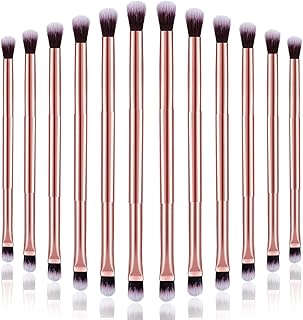 12 Pcs Eyeshadow Smudge Brush 2 in 1 Eyeshadow Brush Double Ended Concealer Brush Under Eye Small Soft Firm Pointed Founda...