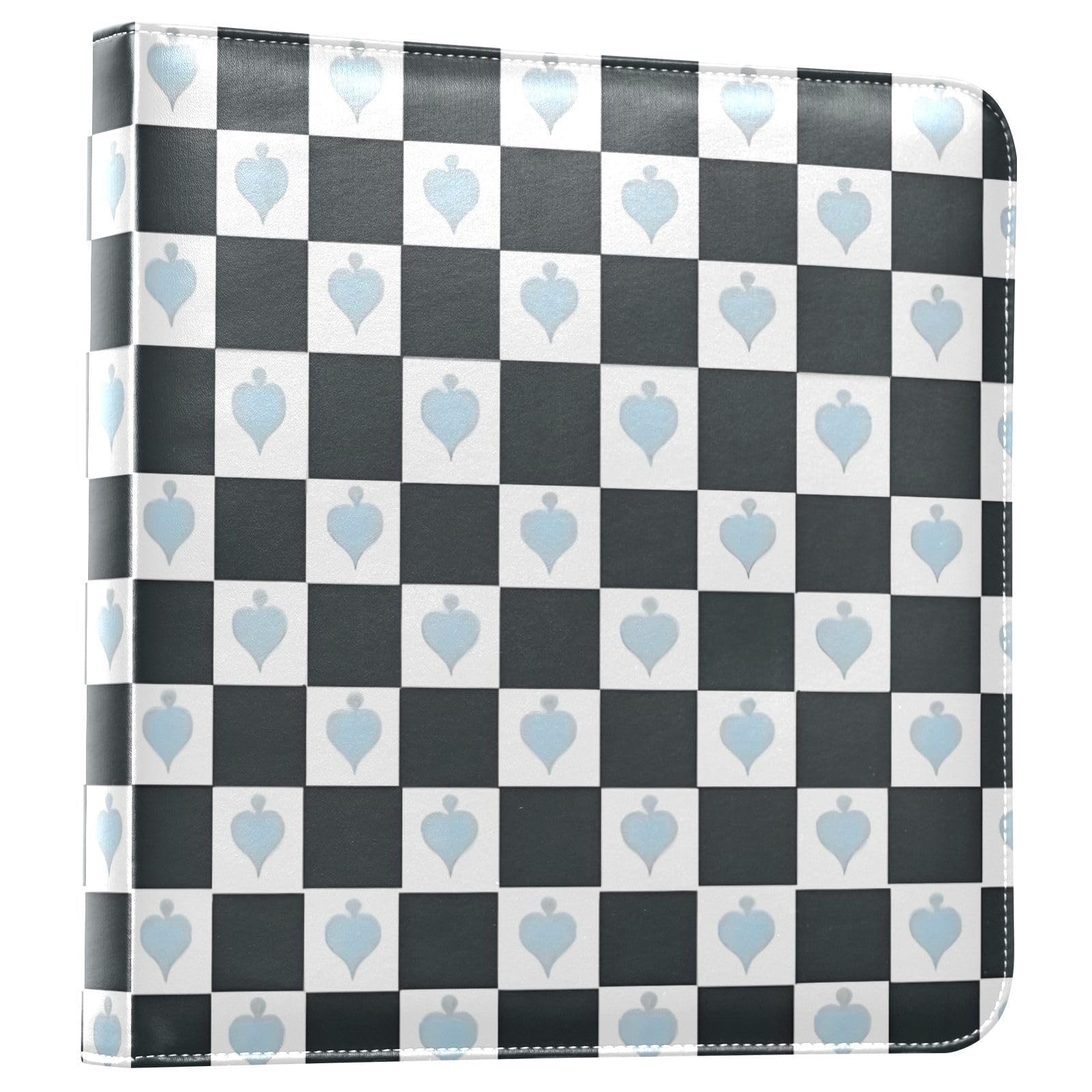 JIPONI Checkerboard Pattern Large Photo Album, DIY Leather Cover Scrapbook Albums for 4x6 5x7 6x8 Pictures, Self Adhesive Memory Book for Wedding, Baby, Family
