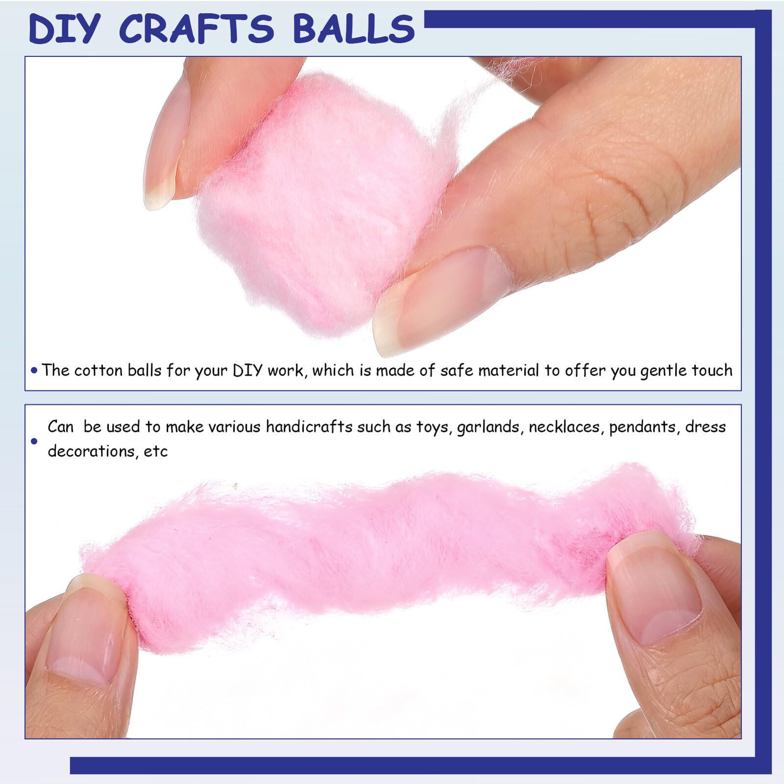 Healvian 500 Palline di Cotone Colorate per Bricolage, Multiuso e Adatte per Nidi di Animali Domestici, Confezione da 500 Pezzi per Decorazioni e Artigianato