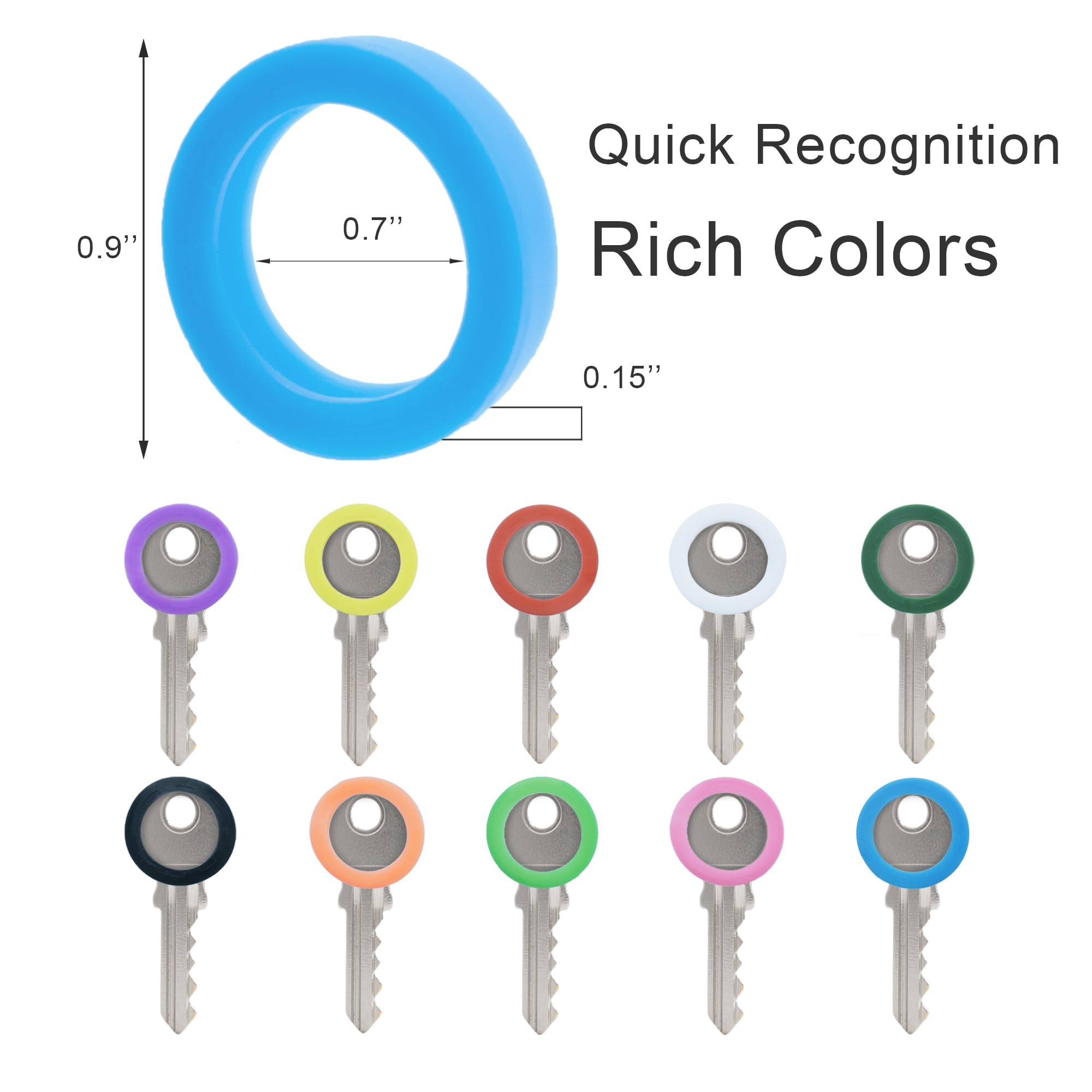 Snapklik.com : 10 PCS Key Colour Caps Flexible Round Key Identifier ...