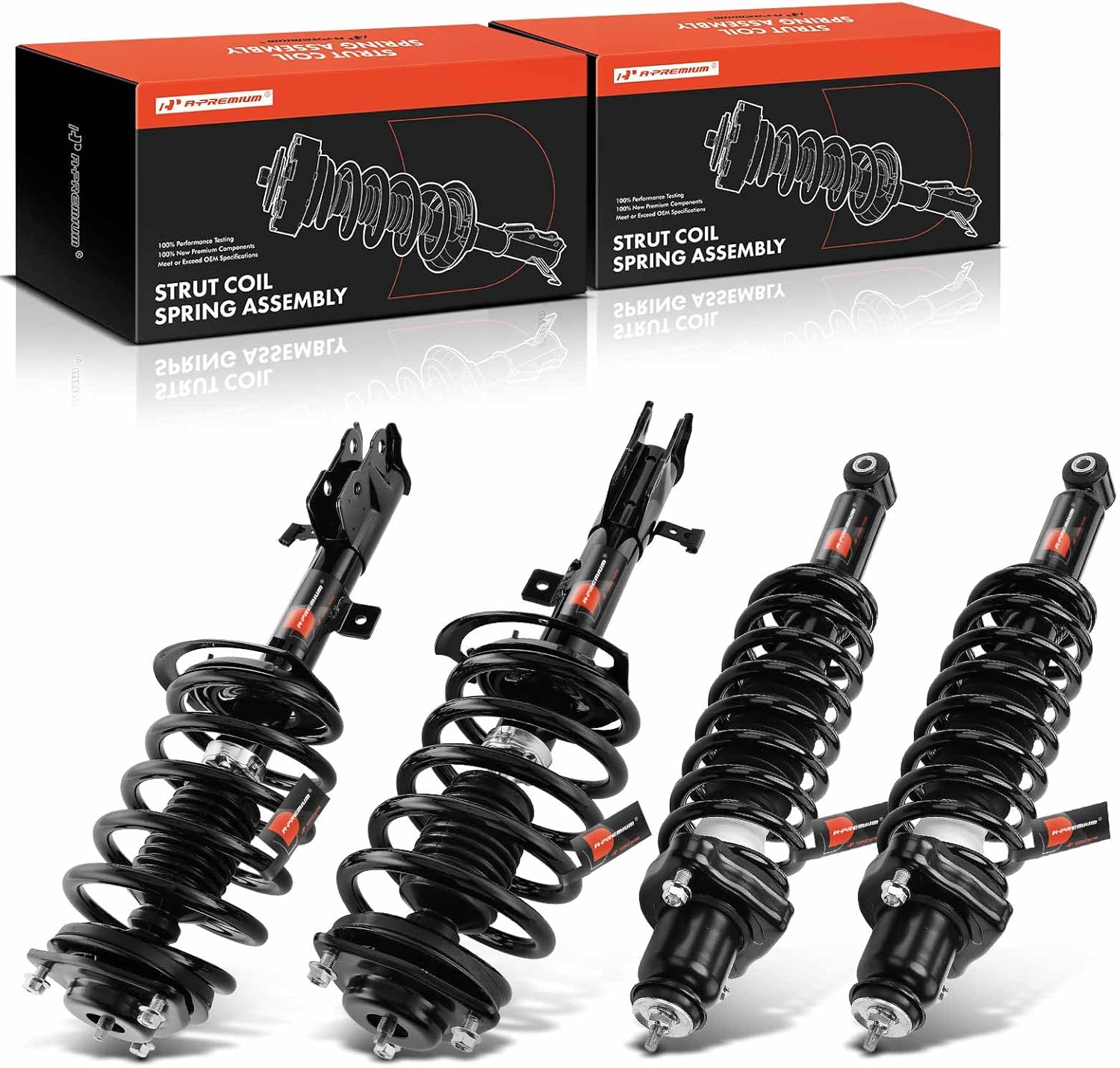 A-Premium Full Set Front and Rear Complete Strut Shock Coil Spring Assembly Compatible with Jeep Compass 2012-2017, Patriot 2011-2017, 4-PC Set
