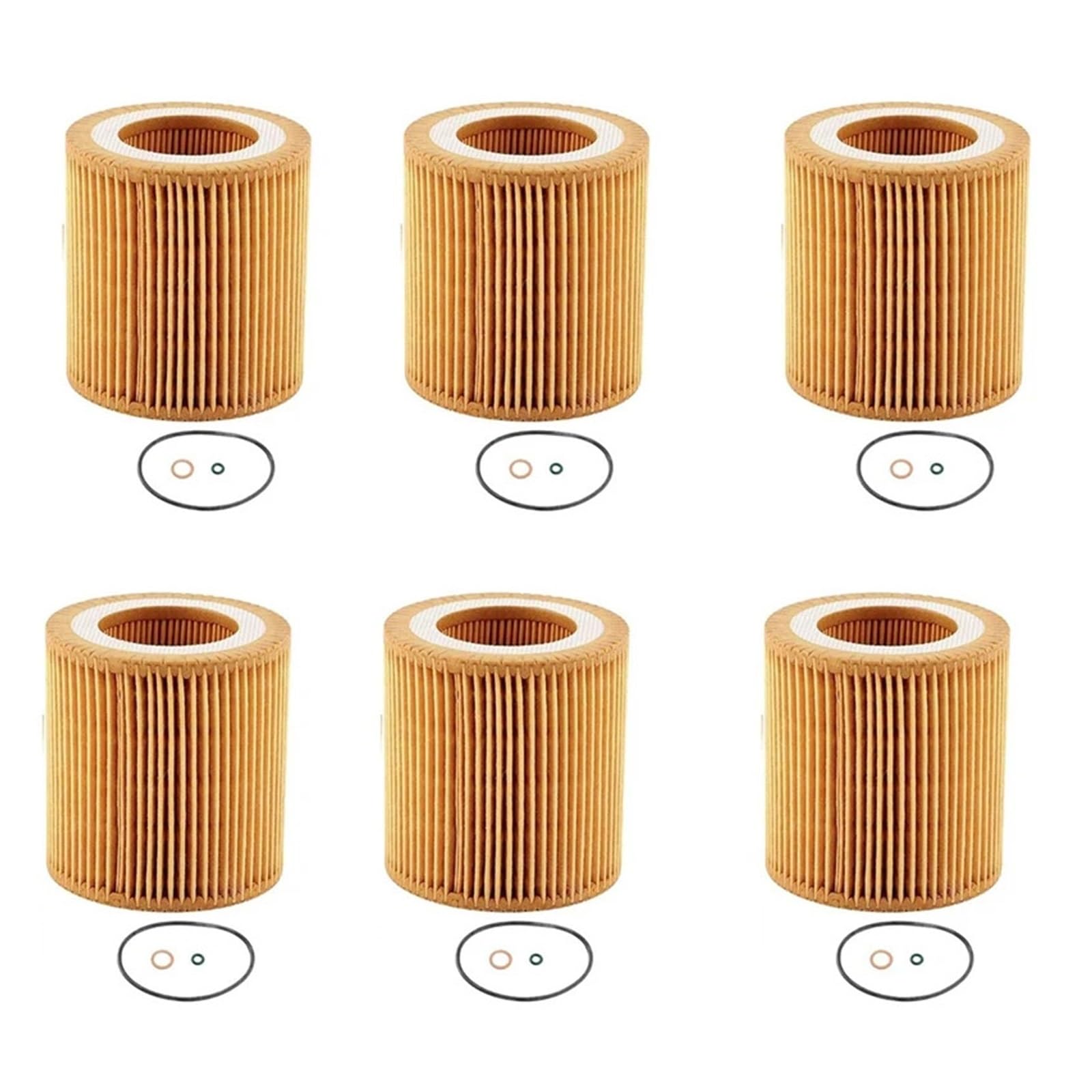Filtro de aceite de motor 6X 11-42-7-953-129 compatible con BMW F22 F23 F30 F34 228I 320I 328I 428I 428I 528I X1 X3 Z4 11427953129-A21K