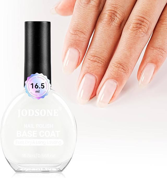 JODSONE 16,5 ML Base Coat Smalto Trasparente Leggero, Sottolinea Perfettamente il Look Naturale delle Unghie, Asciugatura Rapida all'Aria, per Donne, Salone e Fai da Te