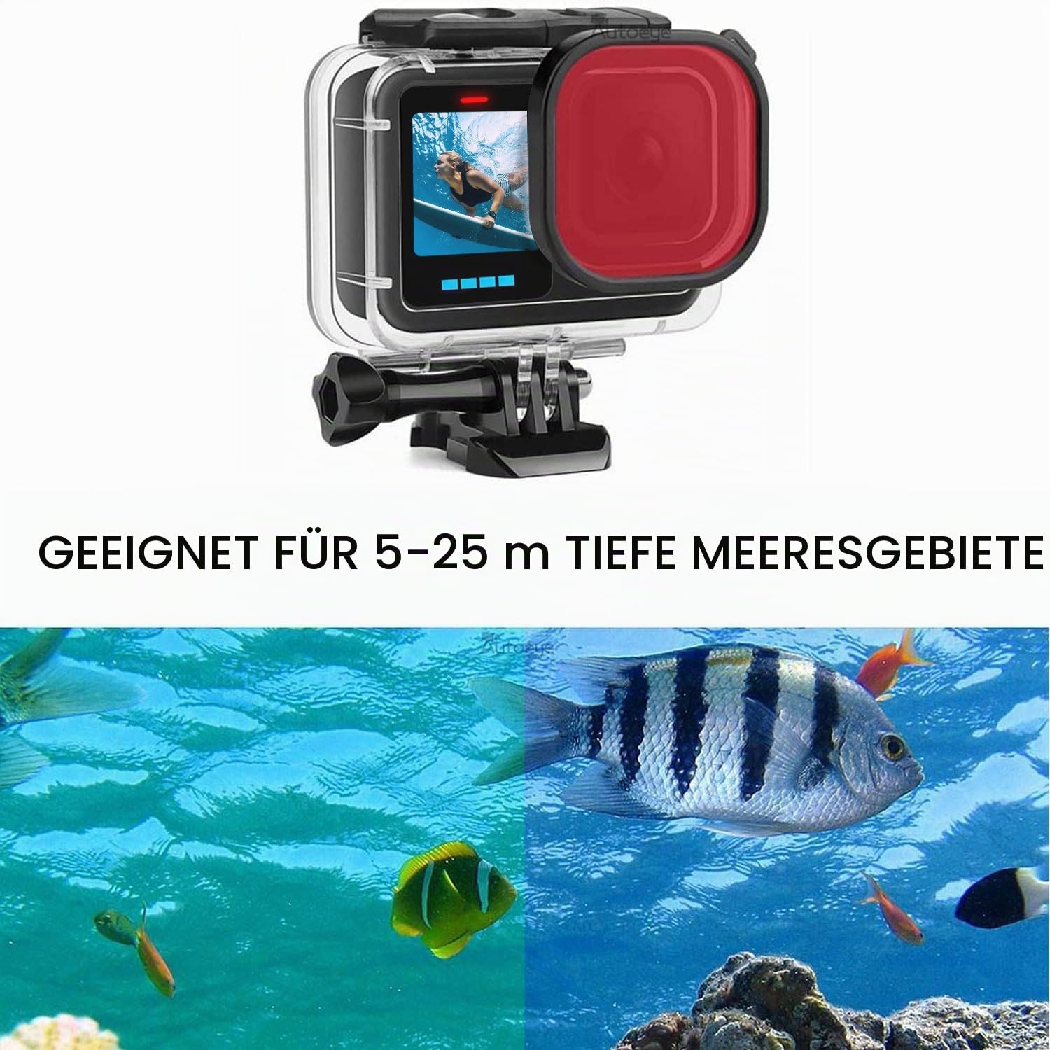 FitStill Wasserdichtes Unterwassergehäuse für GoPro Hero 13/12/11/10/9 Black, 60M Tauchset mit Schwimmendem Griff