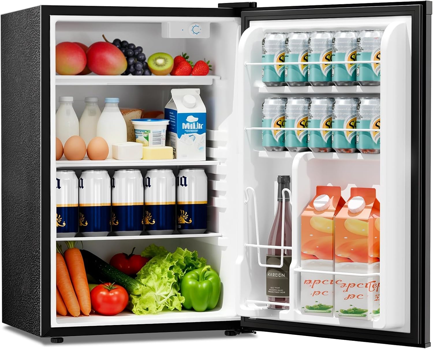 Kismile 4.41Cu Ft Compact Refrigerator Reversible Single Door Mini Fridge