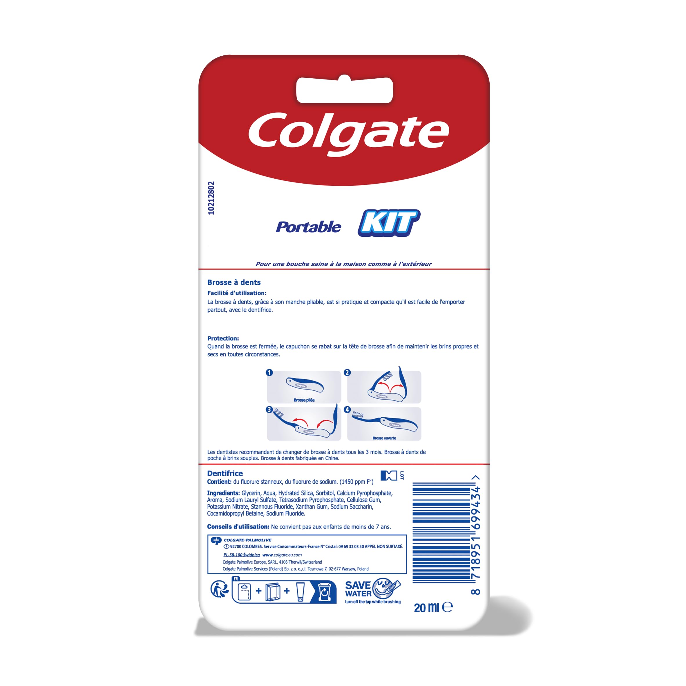 Colgate, Zahnpasta und Reisezahnbürste, Taschen-Set, 20 ml – Ansicht 2