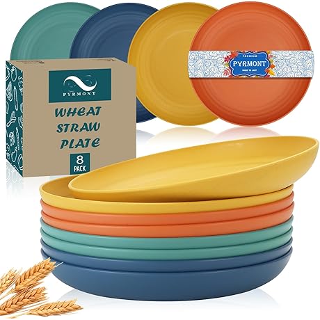 yangrui reusable plastic dinner plates 9 inch 150 plates