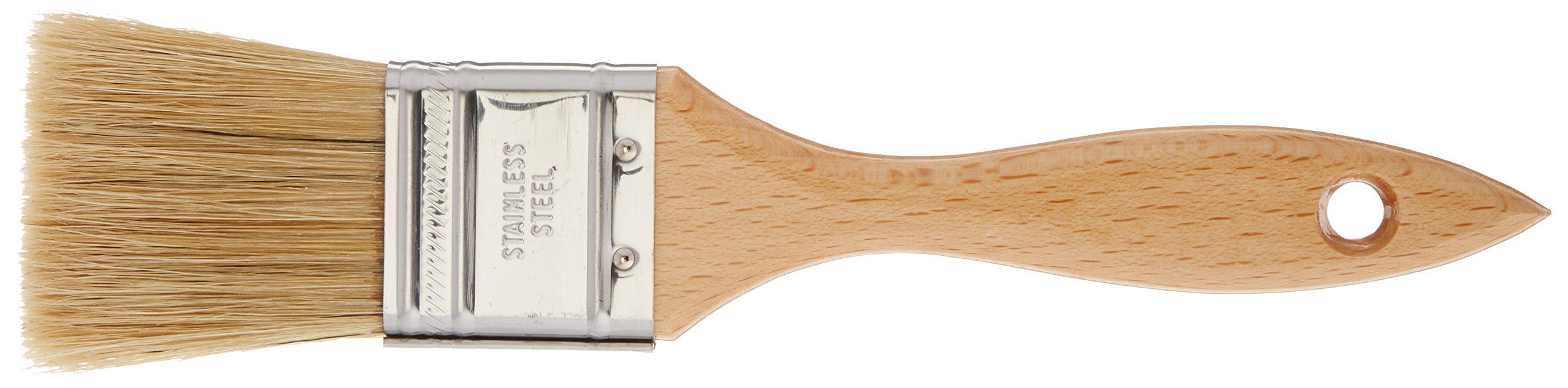 Ateco 60015 Backpinsel, 3,8 cm breiter Kopf mit natürlichen weißen Wildschweinborsten, Edelstahlzwinge und Holzgriff