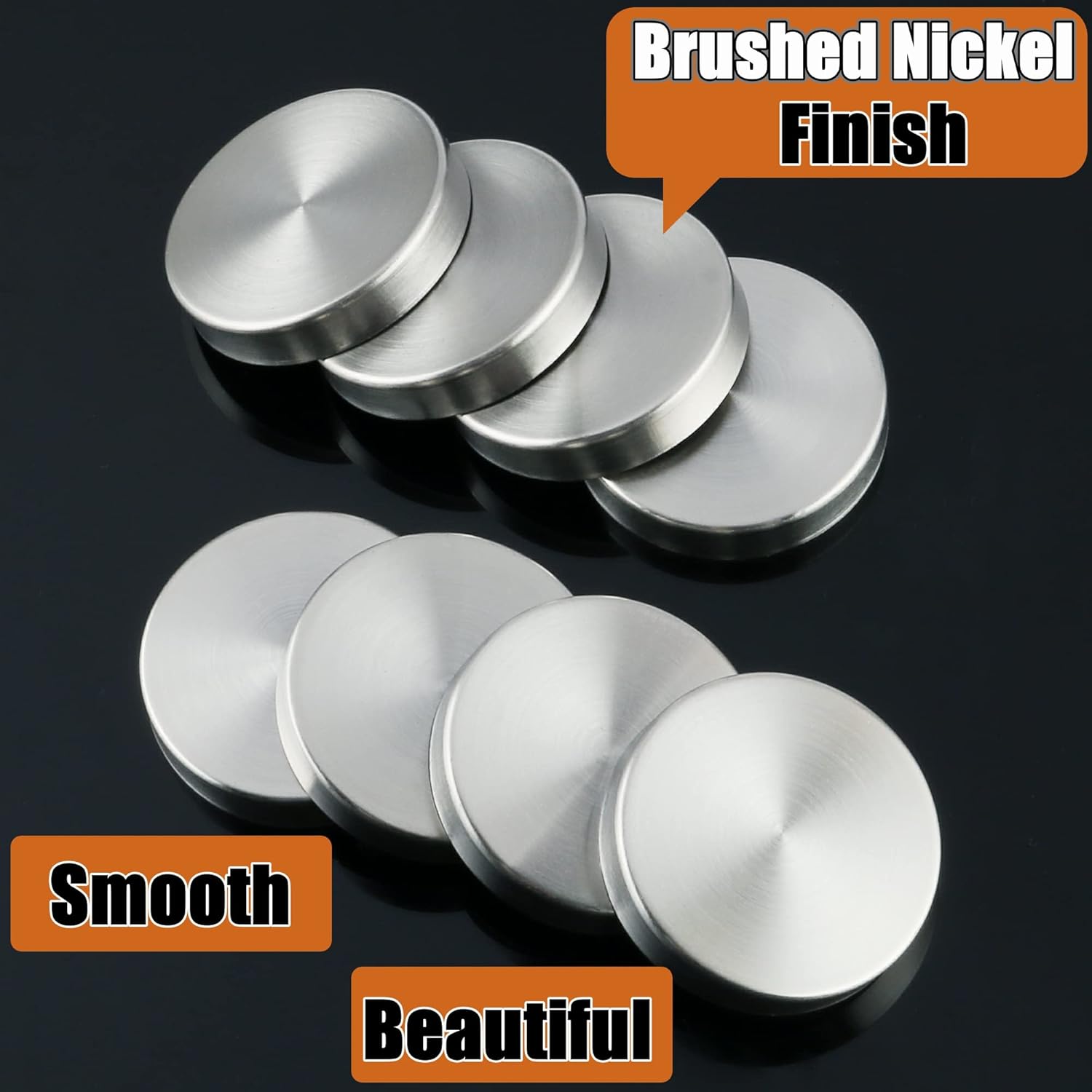 Alise Screw Covers Caps,Decorative Mirror Screws Cap Nails,4/5" Dia SUS 304 Stainless Steel Upholstery Screws Head Covers,Brushed Finish (Pack of 20)