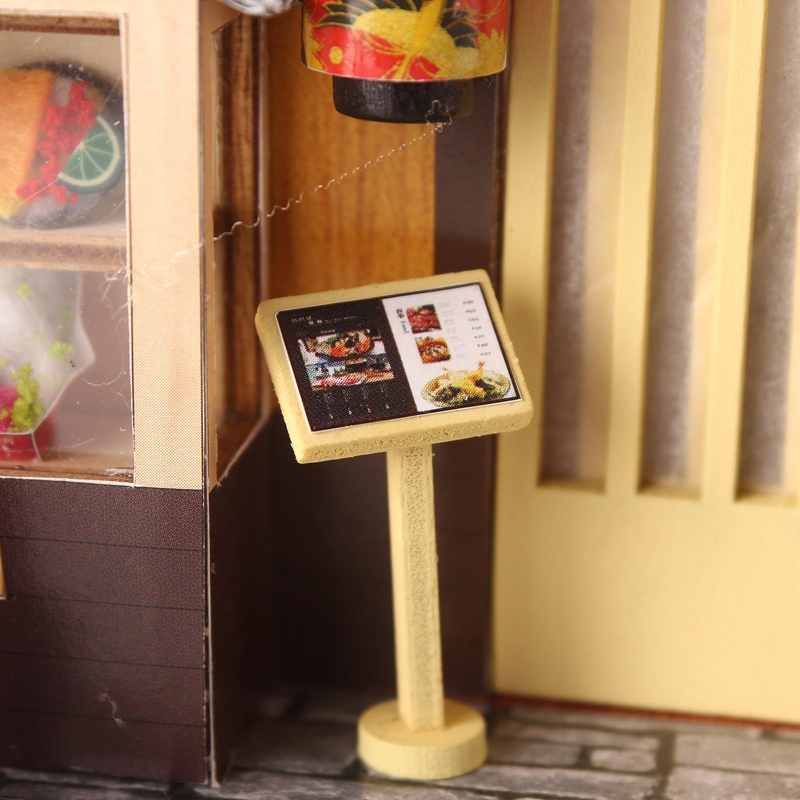 DIY Sushi Shop Model Drewniany Zestaw Japońska Miniaturowa Zabawka do Montażu z diodą LED dla i Dorosłych, Projekt Rękodzielniczy do Dekoracji Wnętrz i Prezentów
