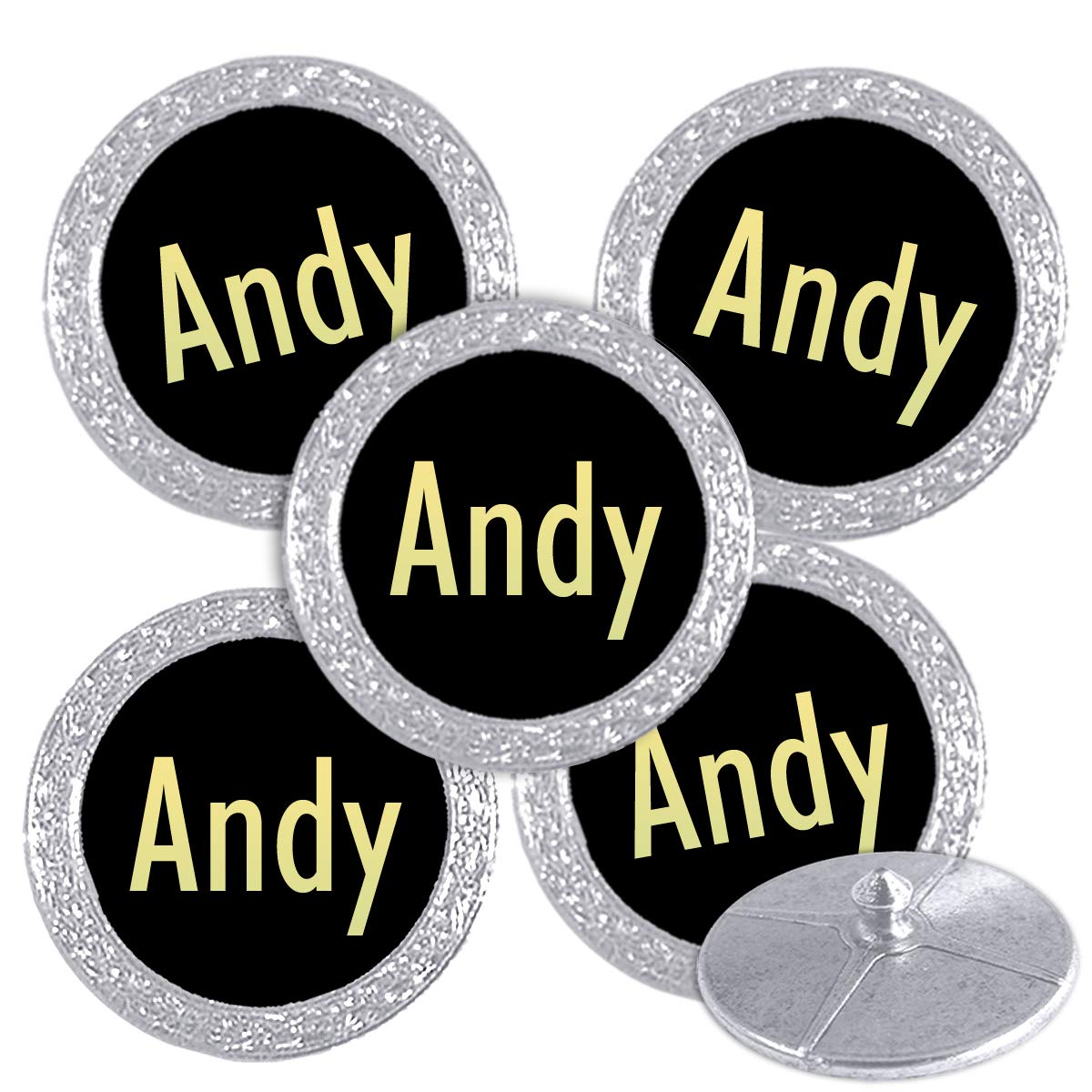 Best Impressions Silver Coloured Golf Ball Markers with Names (Andy) โ image 1