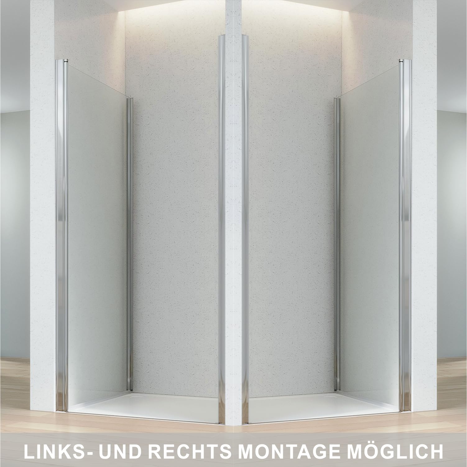 Duschtür Glas 85 cm Pendeltür Dusche Nischentür rahmenlos