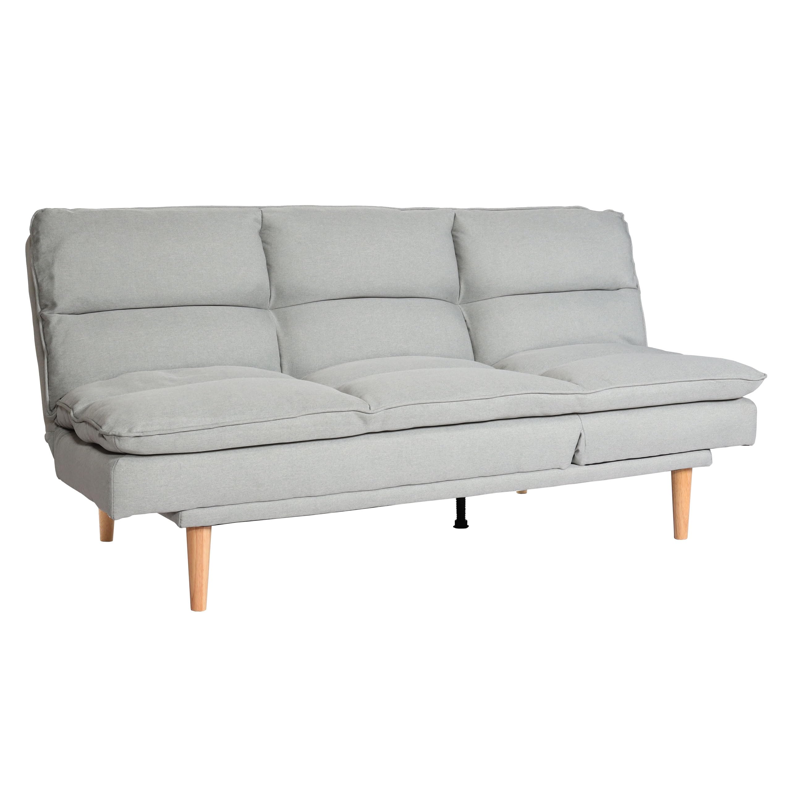 Mendler Schlafsofa HWC-M79 180x110cm Stoff/Textil - Mint-grau